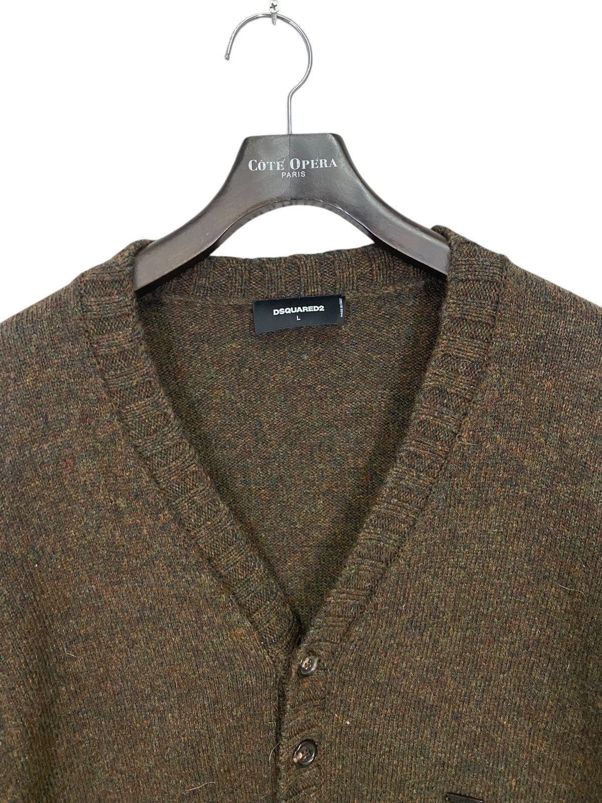 Designer × Dsquared2 × Vintage Dsquared2 wool cardigan double pocket distressed size L Size US L / EU 52-54 / 3 - 4 Thumbnail