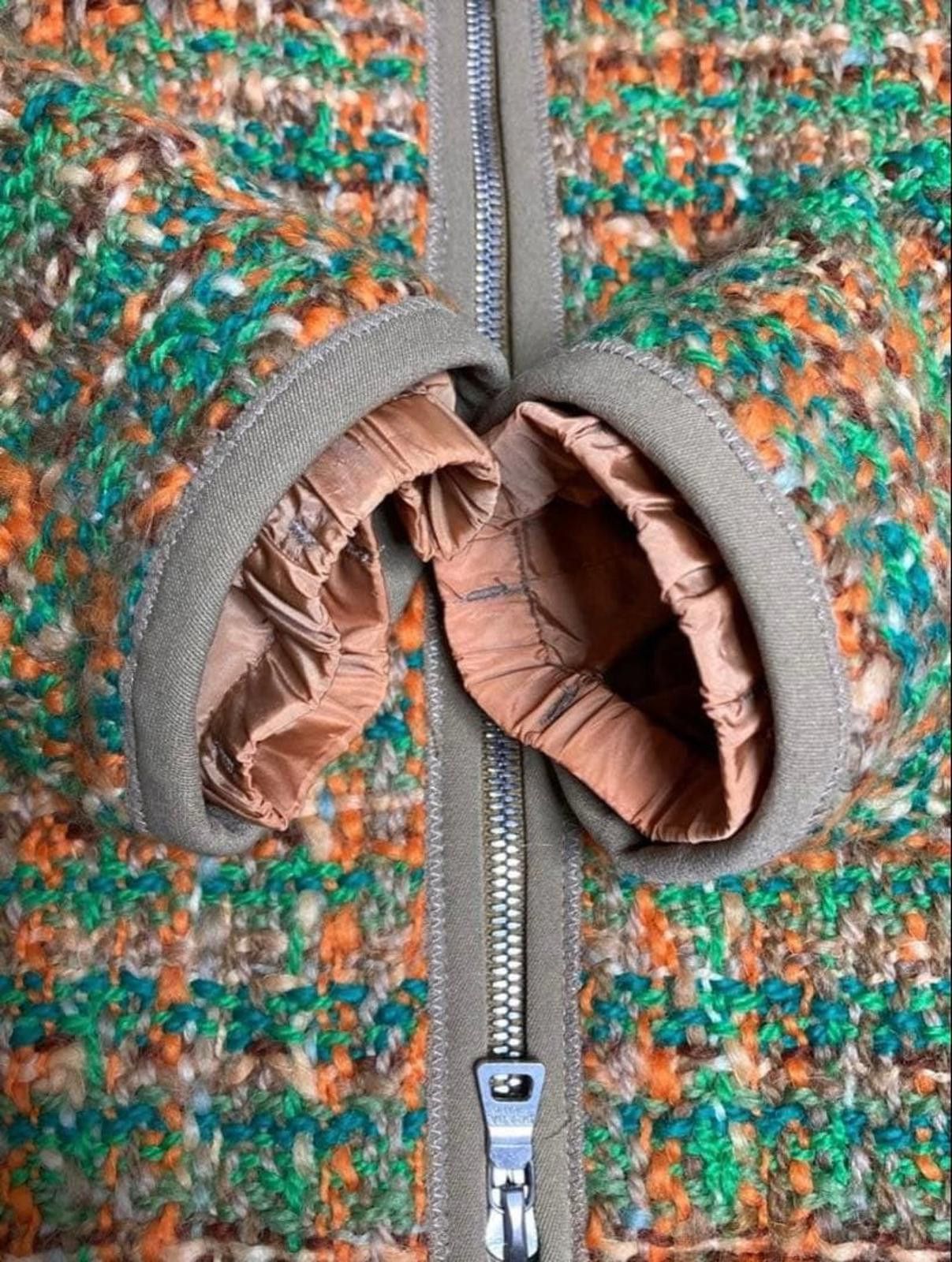 Prada Prada 2000s Sport Line Tweed Green Orange Wool Hooded Jacket Size M / US 6-8 / IT 42-44 - 7 Thumbnail