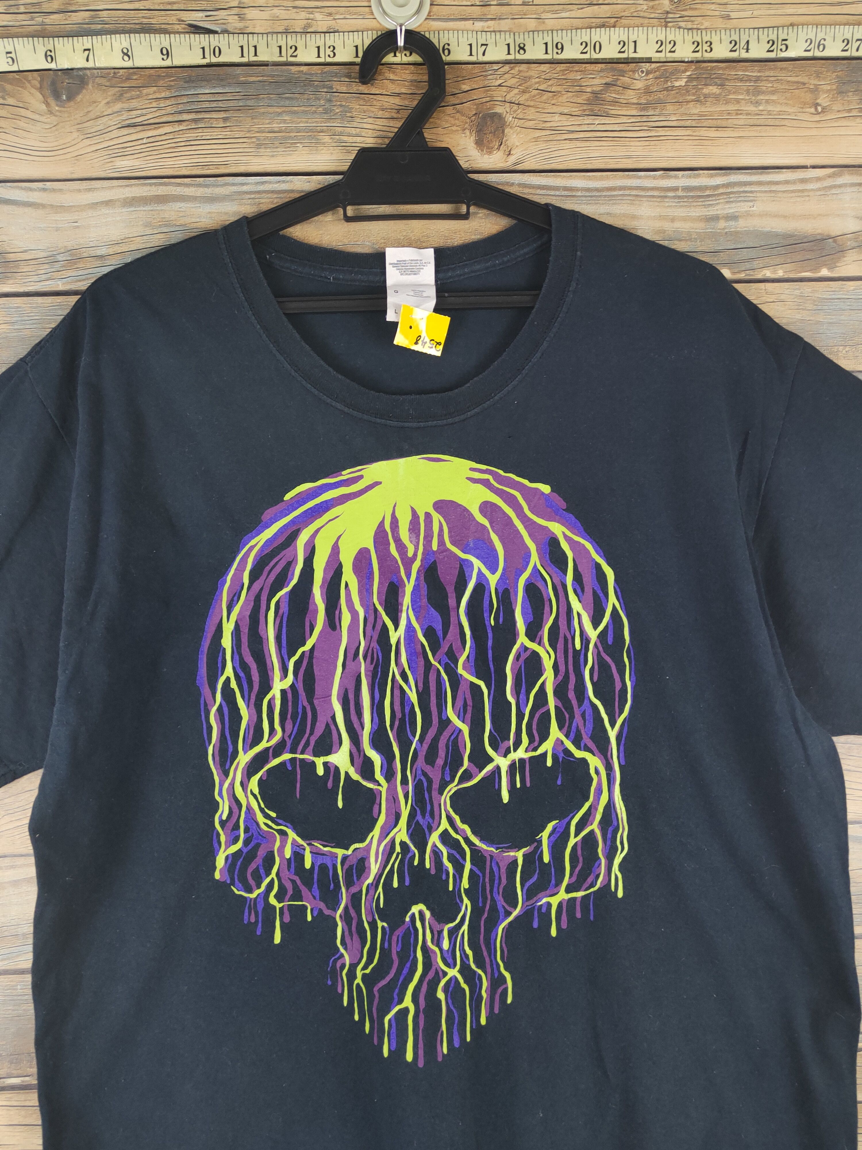 Scully DL Skull rainbow Black Short Sleeve T-shirt #2548 Size US L / EU 52-54 / 3 - 2 Thumbnail