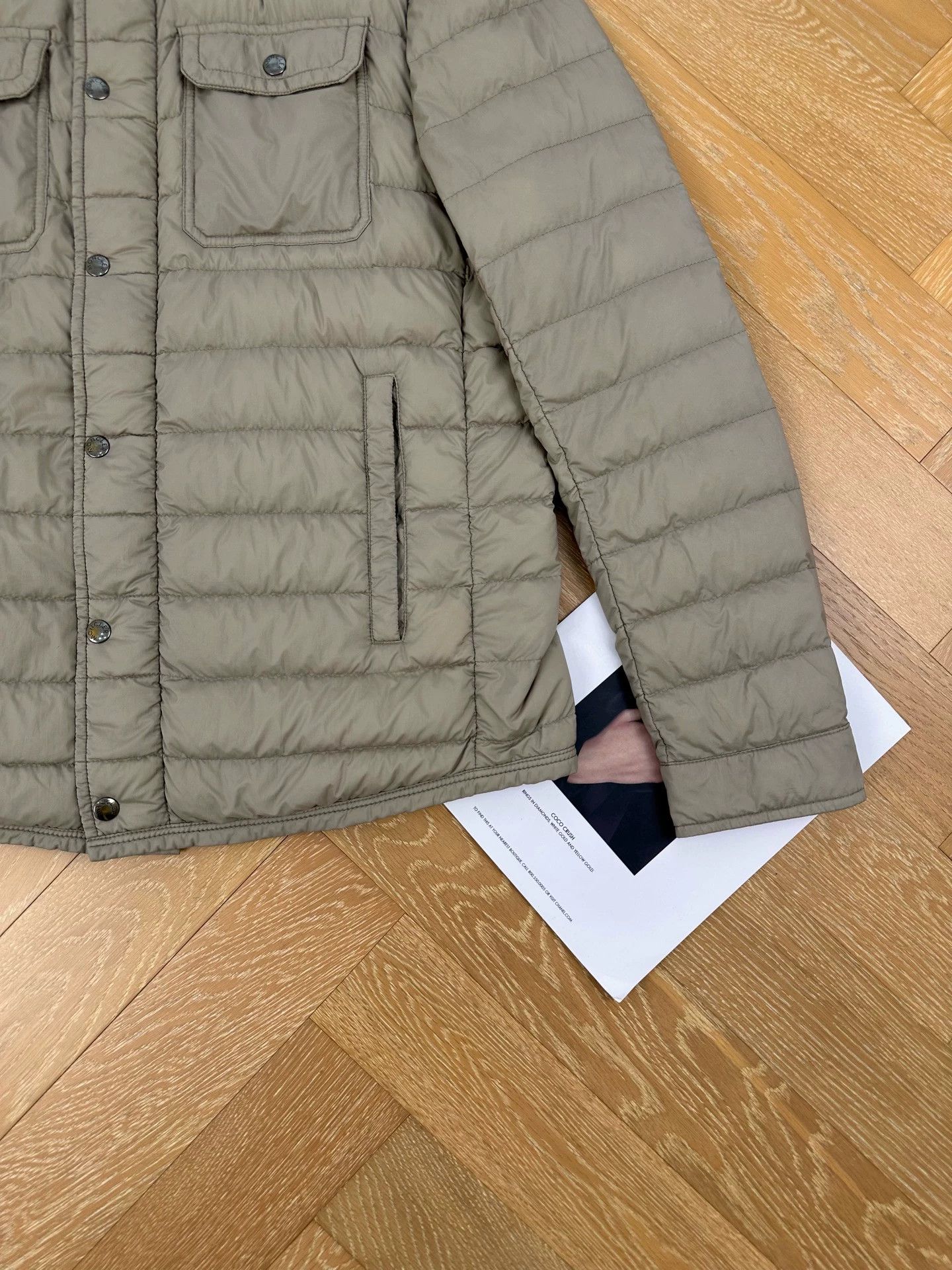 Moncler Moncler Men's Lapel Button Puffer Jacket Olive Green Size US XL / EU 56 / 4 - 3 Thumbnail