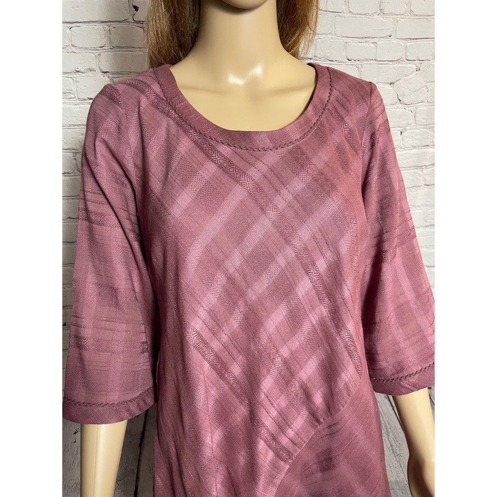 Other New Soft Surroundings 3/4 Sleeve Mauve Cotton Dress Size S Size S / US 4 / IT 40 - 2 Thumbnail