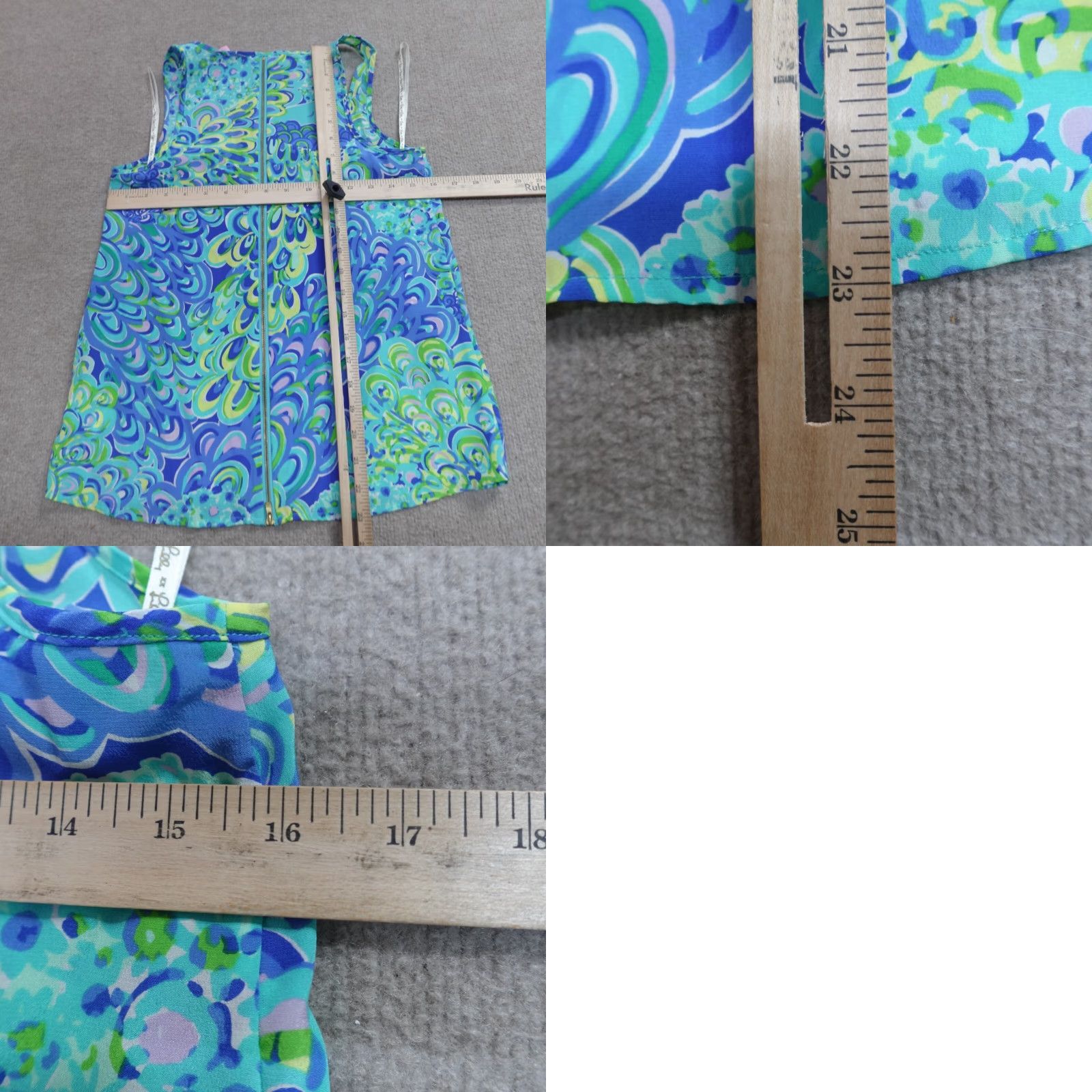 Lilly Pulitzer Lilly Pulitzer Womens Tank XS Blue Floral Silk Sleeveless Top Aerial 100% Silk Size XS / US 0-2 / IT 36-38 - 8 Thumbnail