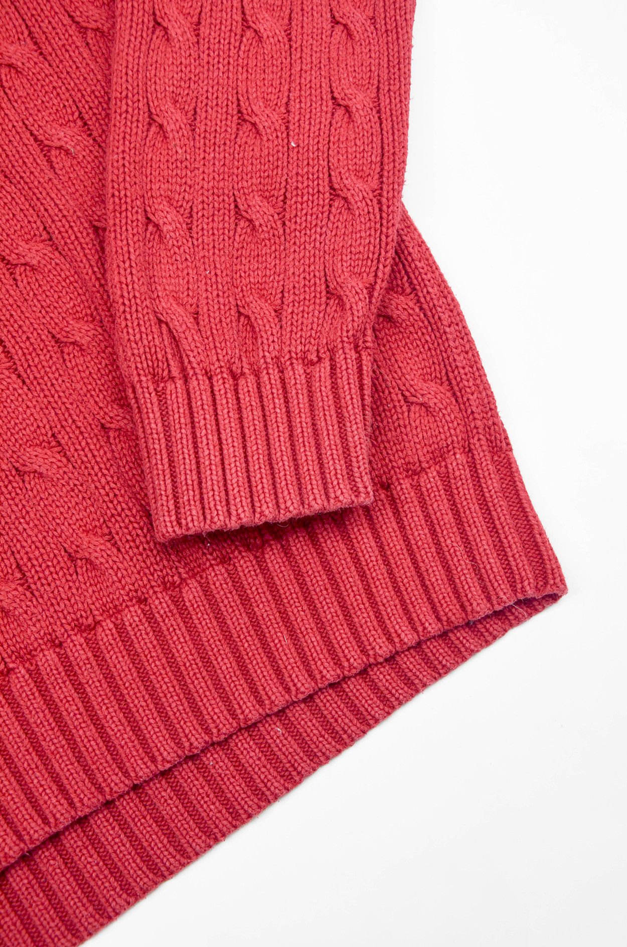 Ralph Lauren Ralph Lauren Red Cable Knit Sweater - Size L Size L / US 10 / IT 46 - 4 Thumbnail