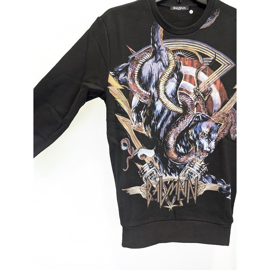 Balmain o1rshd1 Side Zip Sweatshirt in Black Size US S / EU 44-46 / 1 - 9 Thumbnail
