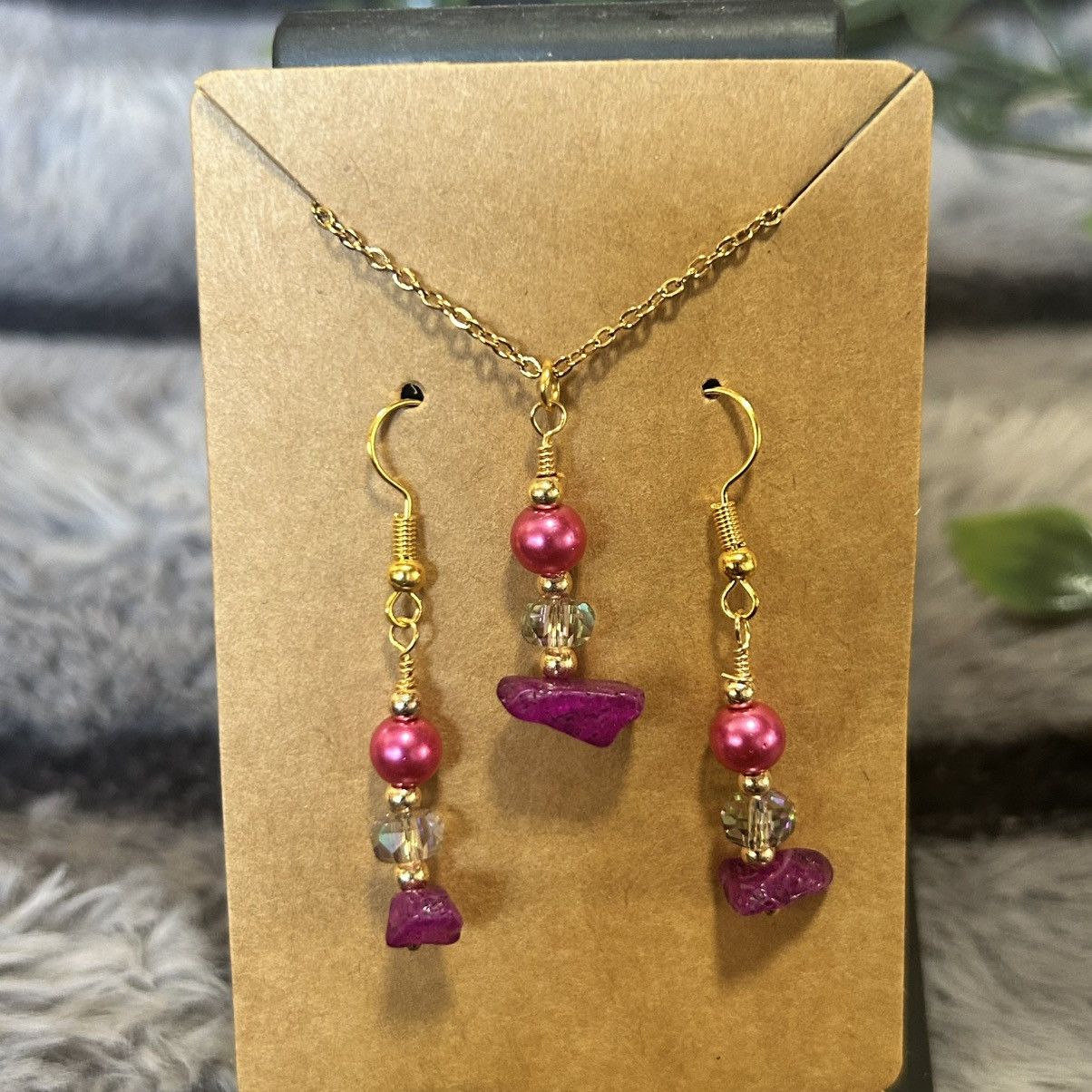 Handmade Handcrafted Czech glass pearl aurora borealis crystal set Size ONE SIZE - 2 Thumbnail