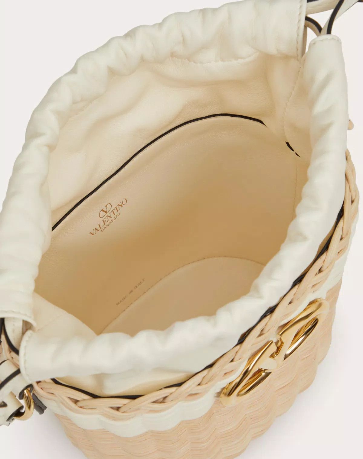 Valentino o1s1wg110625 Size: OS/Wicker Bucket Bag in Ivory/Beige Size ONE SIZE - 4 Thumbnail