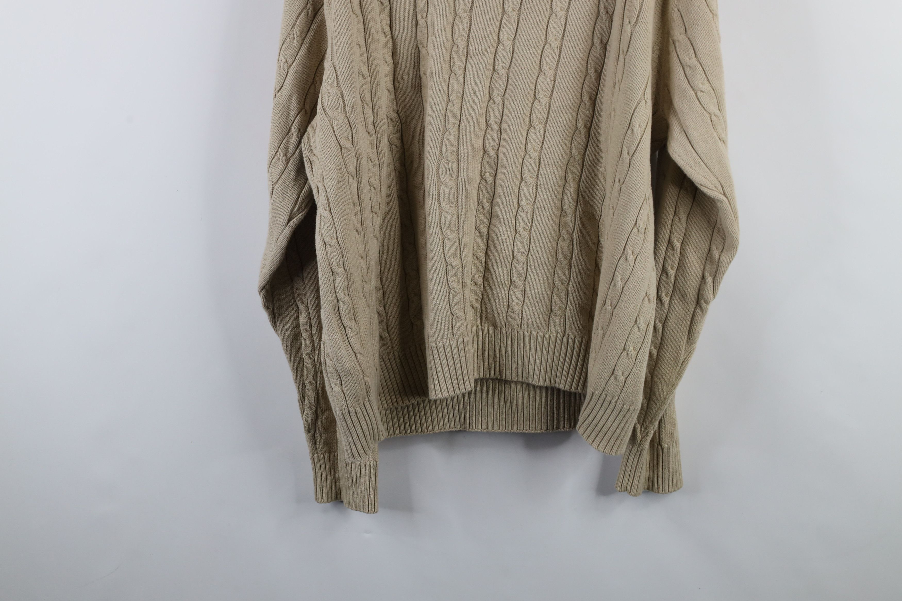 Tommy Hilfiger × Vintage Vintage 90s Tommy Hilfiger Cable Knit Crewneck Sweater Beige Size US XL / EU 56 / 4 - 12 Thumbnail