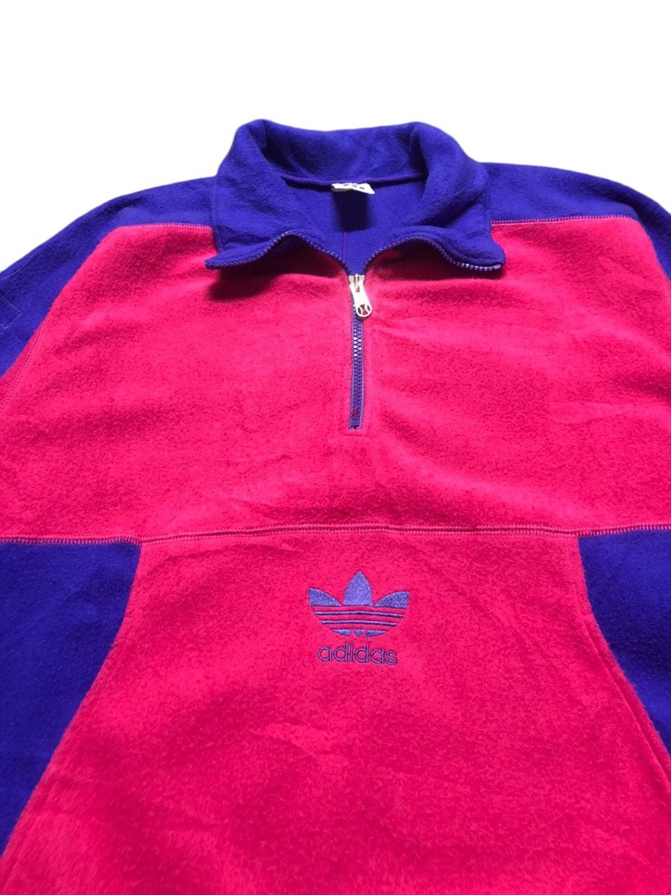 Adidas × Descente × Vintage Vintage 90s Adidas Fleece Sweater Half Zipper Center Logo Size US M / EU 48-50 / 2 - 4 Thumbnail