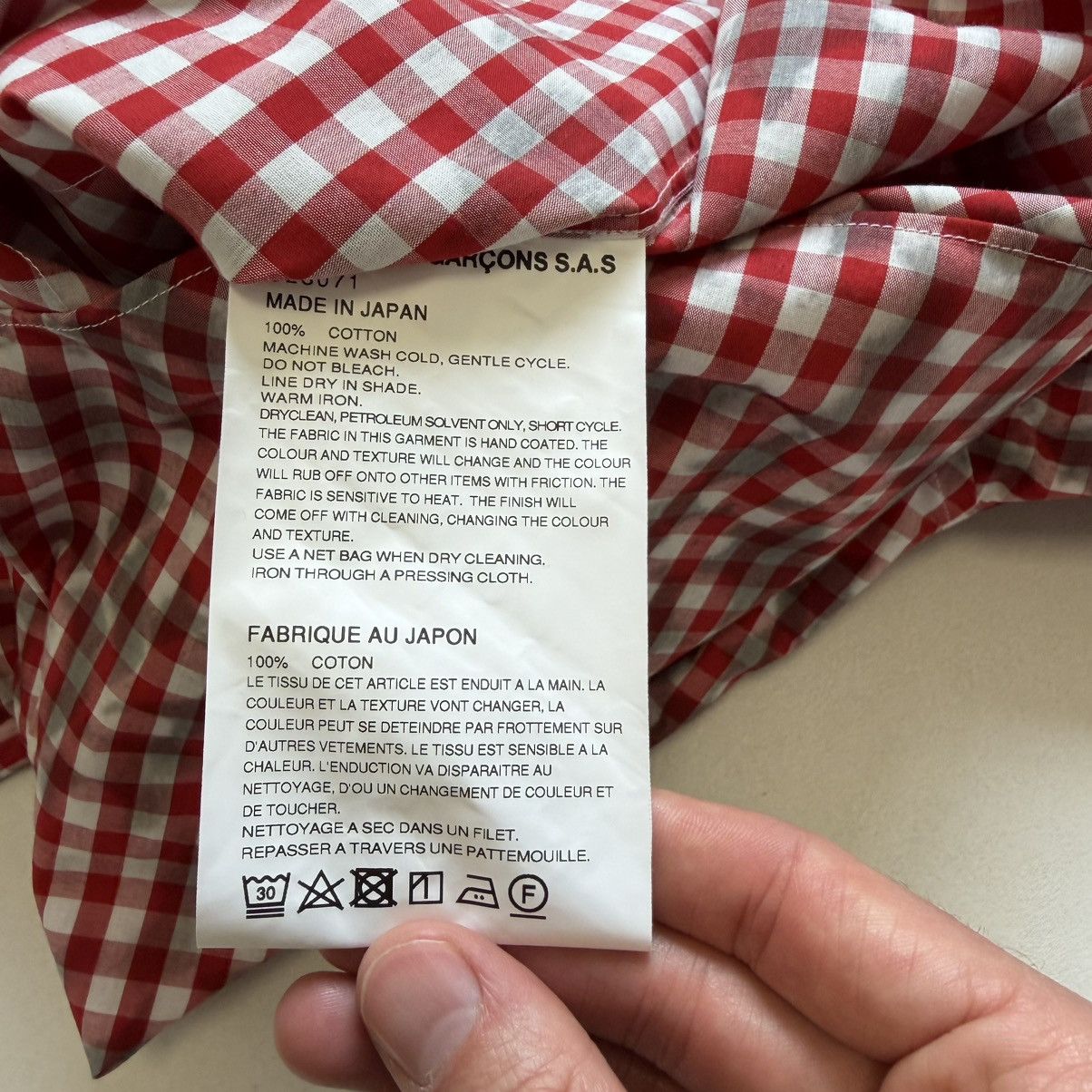 Comme des Garcons ‘Dirt Effect’ Gingham Check Shirt Size US M / EU 48-50 / 2 - 9 Thumbnail