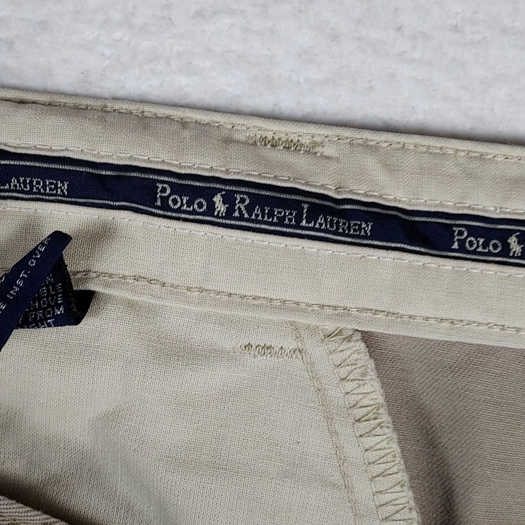Polo Ralph Lauren Polo Ralph Lauren Mens Chino Pants Khaki 100% Cotton Classic Fit Beige Solid Logo Plain Front Zip Pocket Straight Pant-size 36 Mens Size US M / EU 48-50 / 2 - 5 Thumbnail