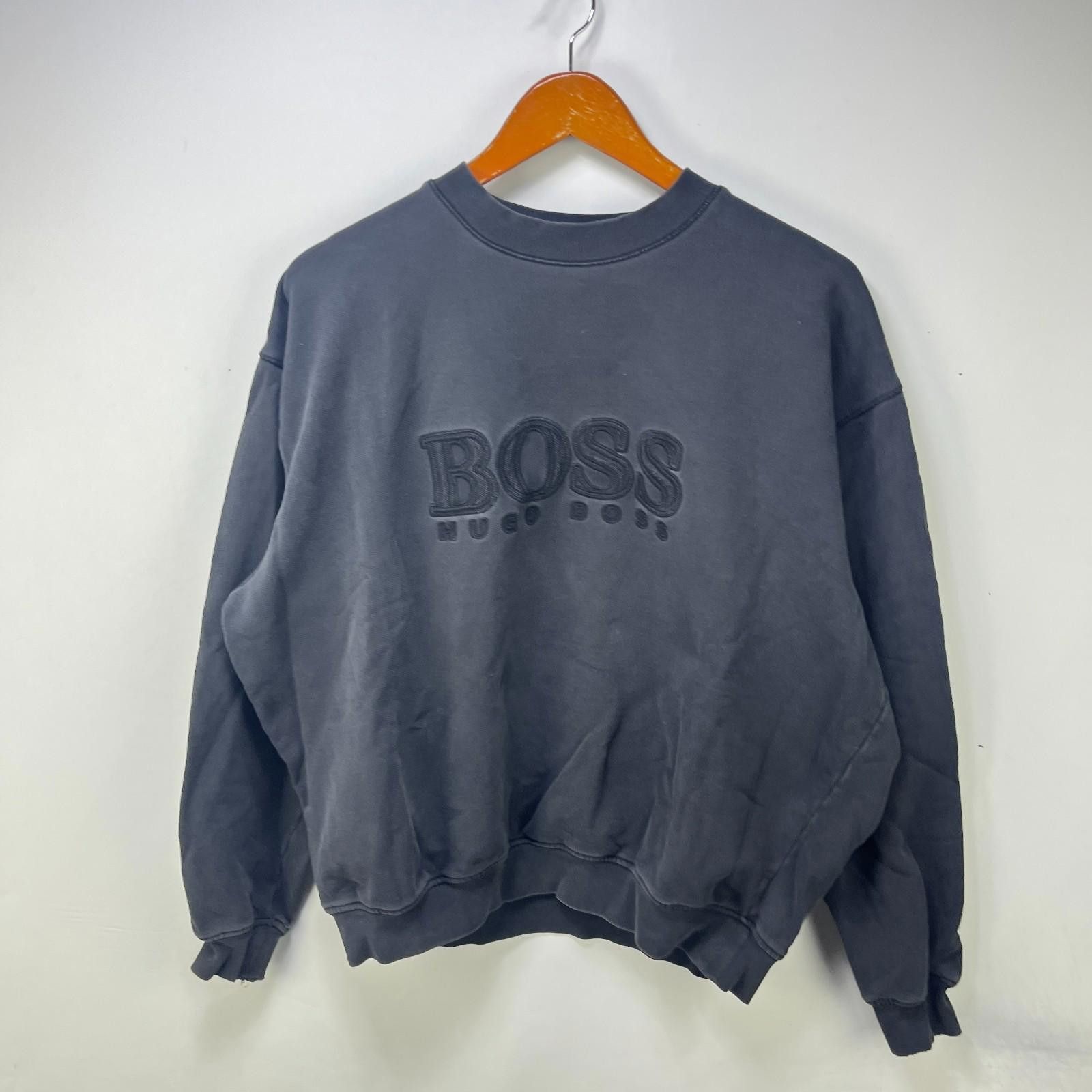 Hugo Boss Vintage 90s Hugo Boss Sun Faded Black Sweatshirt Medium Size US M / EU 48-50 / 2 - 1 Thumbnail