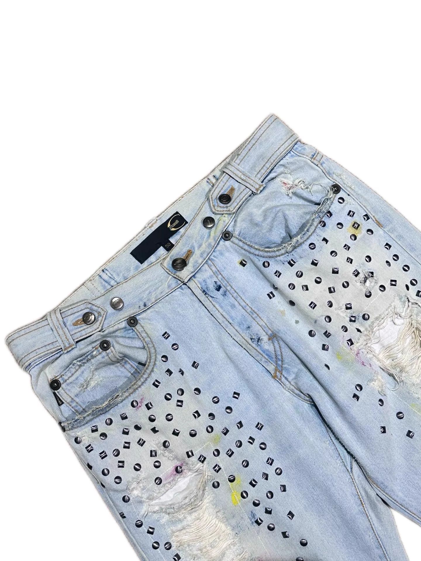 Just Cavalli Just Cavalli Vintage Splash-Dyed Distressed Jeans 50 Size US 34 / EU 50 - 3 Thumbnail