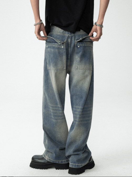 Japanese Brand × Jean American retro distressed washed drawstring elastic jeans Size US 32 / EU 48 - 4 Thumbnail