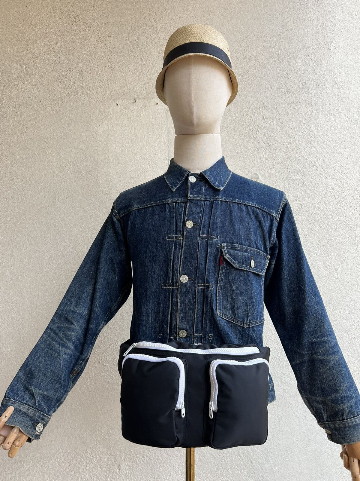 Courreges Vintage 90s Courreges Paris Two Tone Cargo Waist Bag Size 34 - 1 Thumbnail