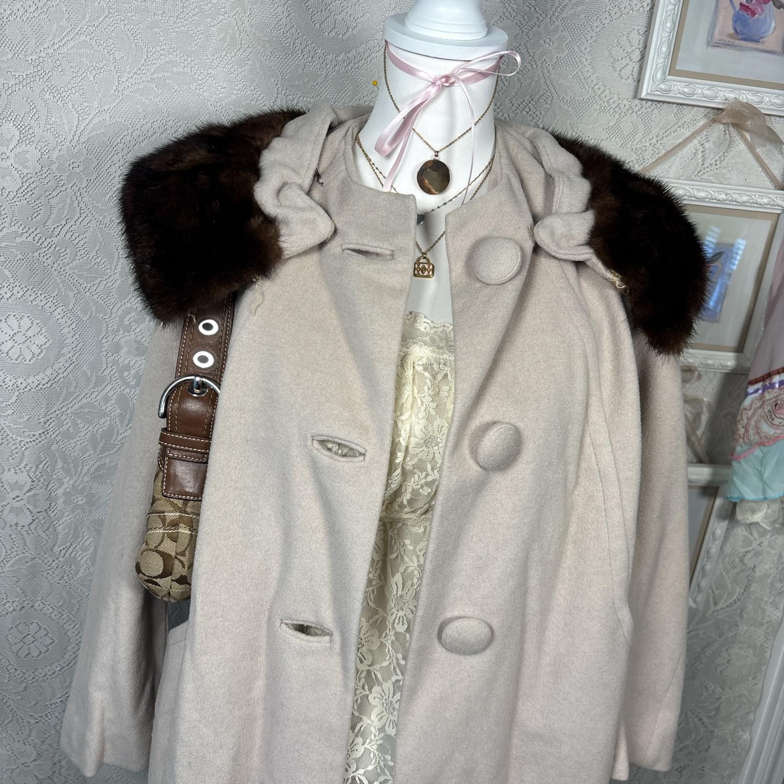 Other vintage cashmere and real fur long coat Size M / US 6-8 / IT 42-44 - 6 Thumbnail
