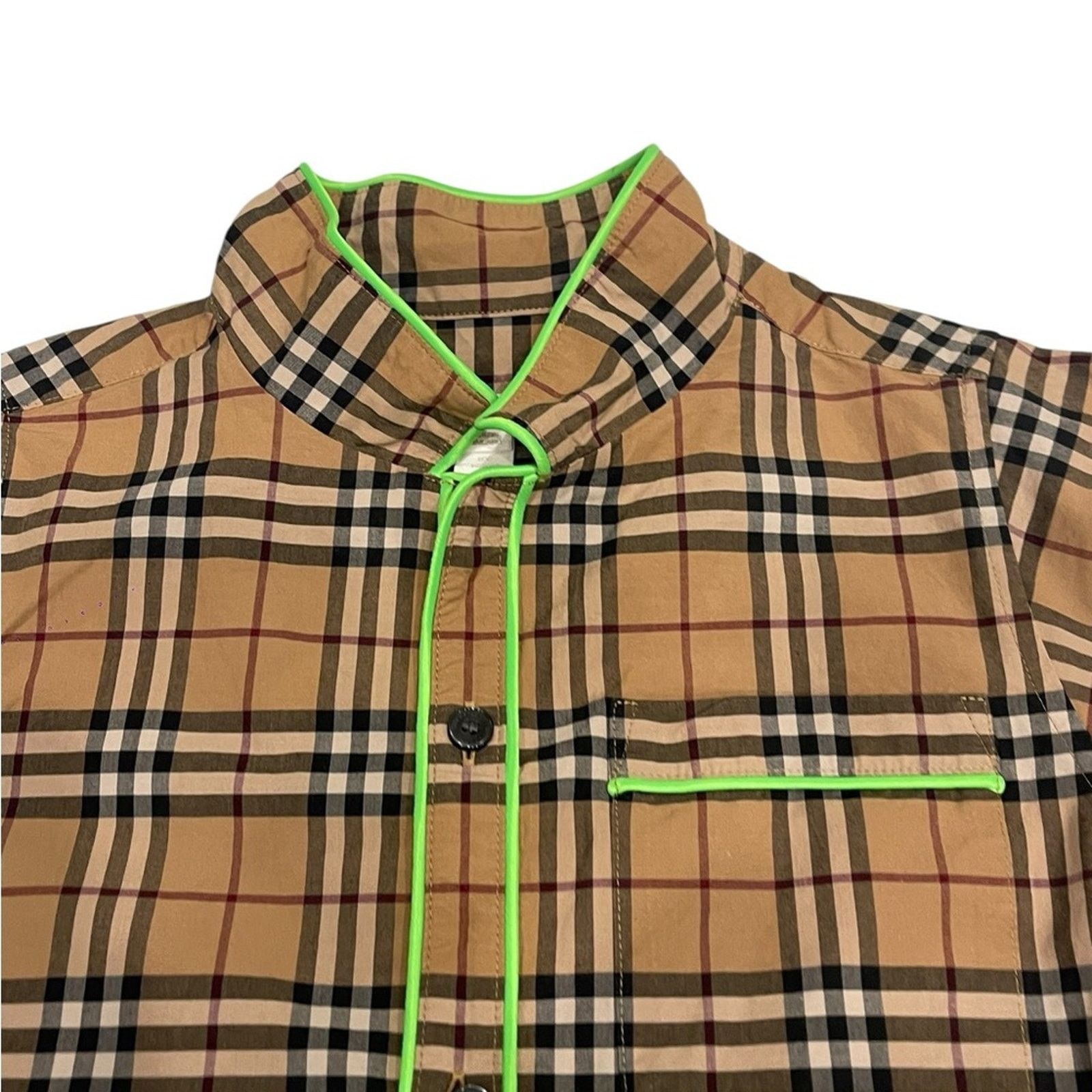 Burberry BURBERRY Fluo piping short sleeve shirt size:8Y Size ONE SIZE - 2 Thumbnail