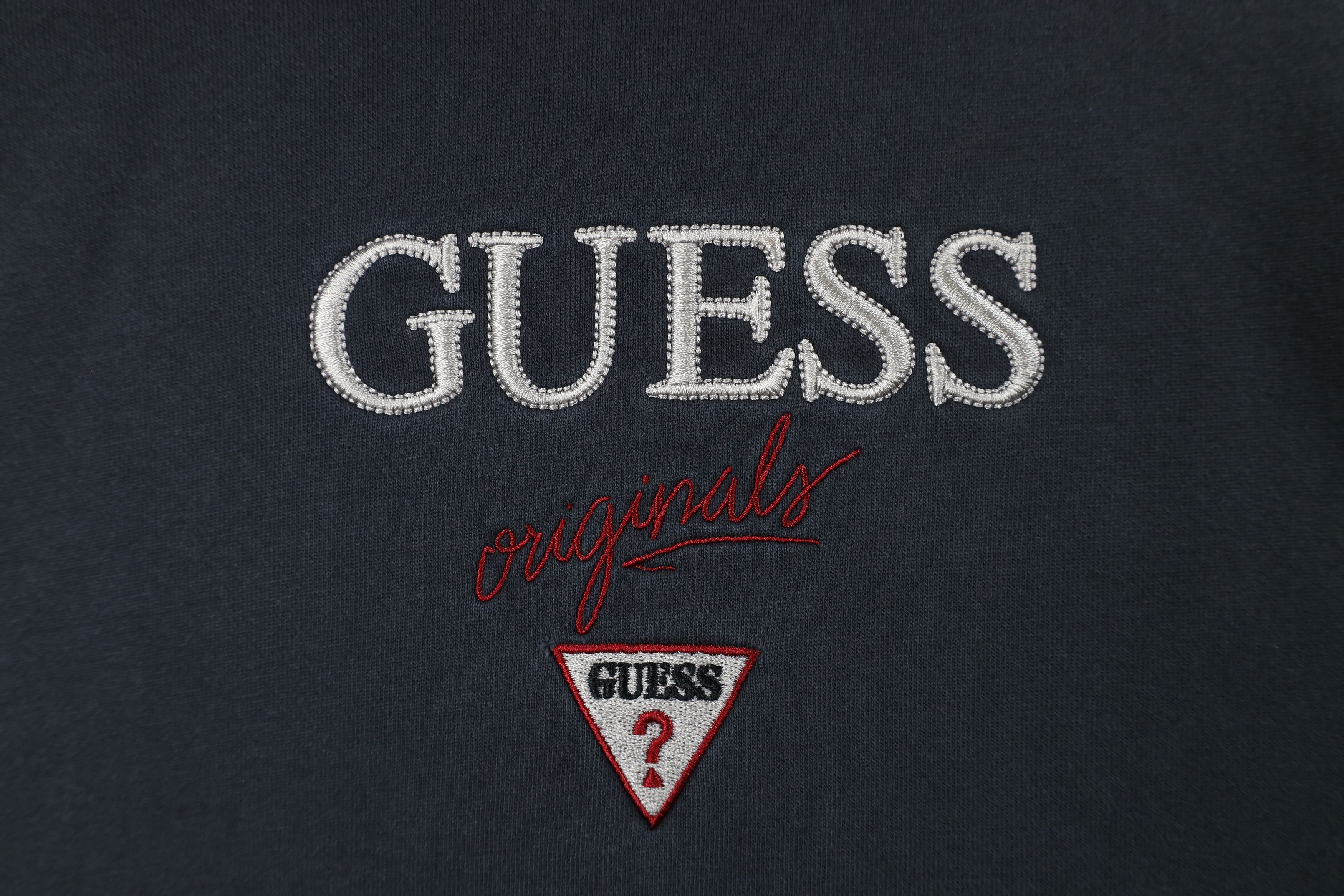 Guess × Vintage Vintage Guess Heavyweight Hoodie Sweatshirt Dark Gray Size US L / EU 52-54 / 3 - 4 Thumbnail