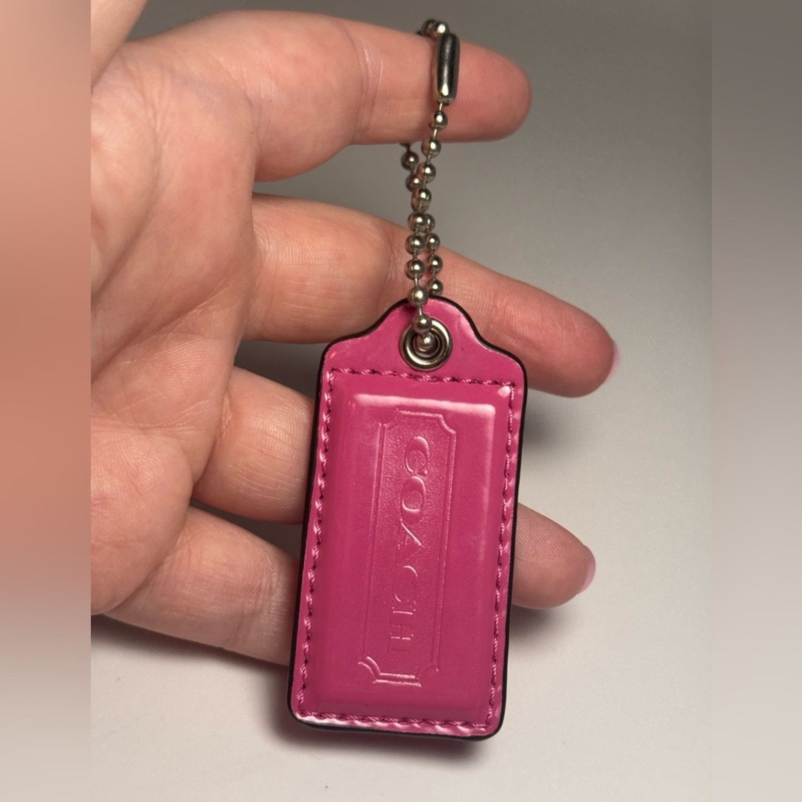 Coach Coach Raspberry Pink Smooth Leather Hang Tag Charm Size ONE SIZE - 2 Thumbnail