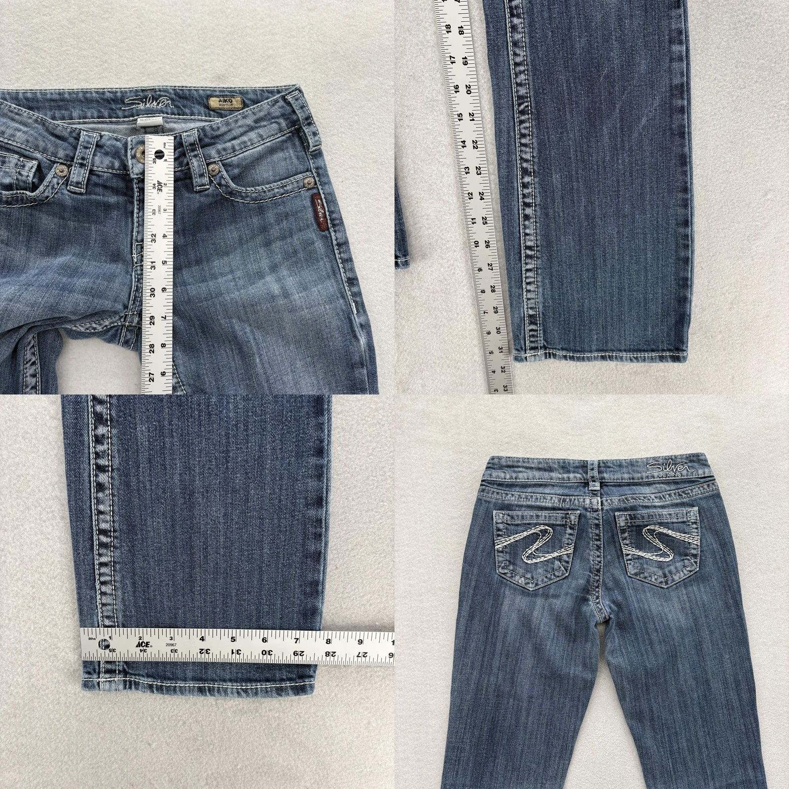 Silver Jeans Co. Silver Jeans Aiko Bootcut Womens 27x31 Jeans Blue Low Rise Stretch Denim Y2K Grunge Baggy? Size 27" / US 4 / IT 40 - 8 Thumbnail