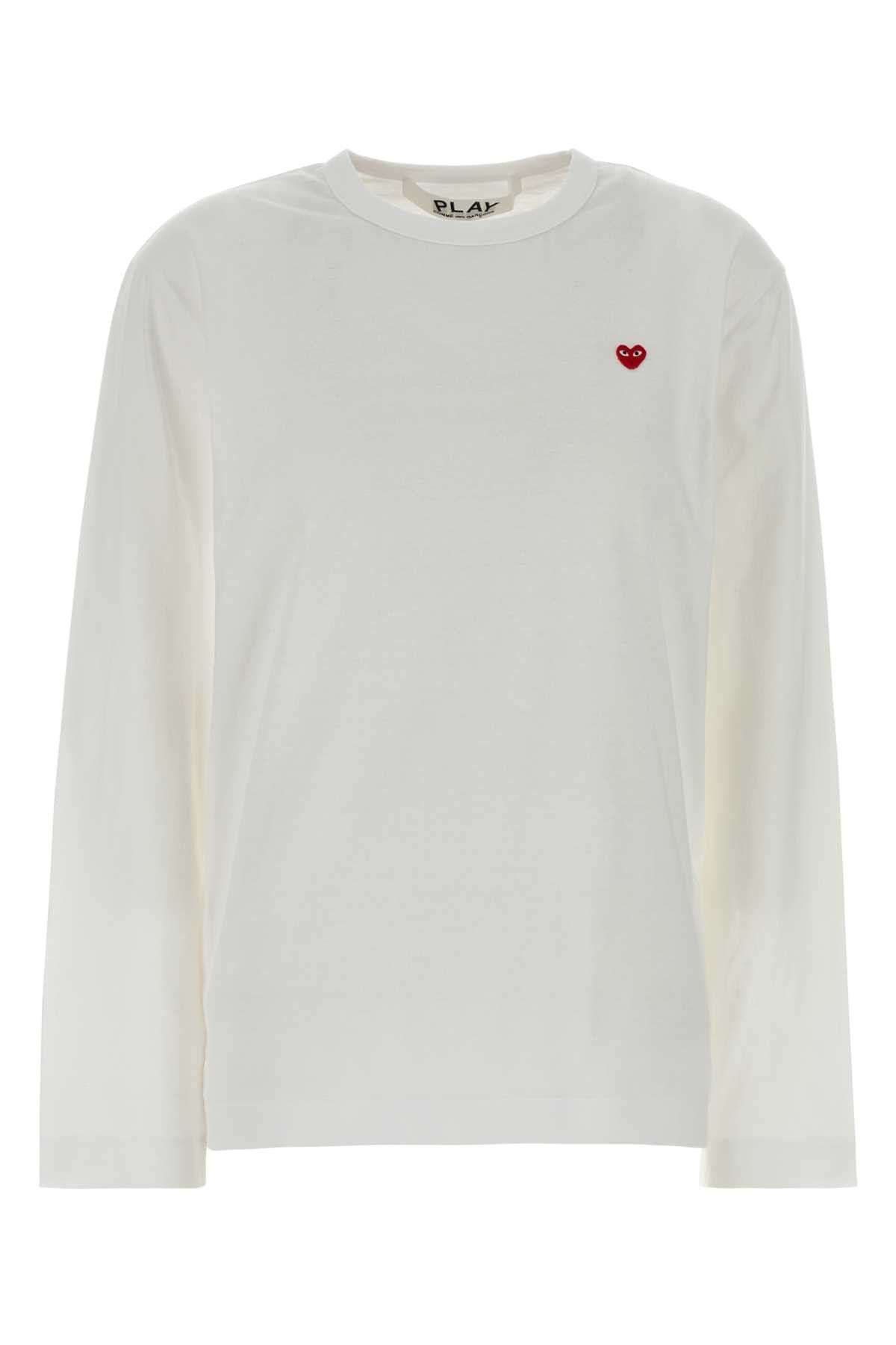 Comme des Garcons PLAY White Cotton T-Shirt Size XL / US 12-14 / IT 48-50 - 1 Thumbnail
