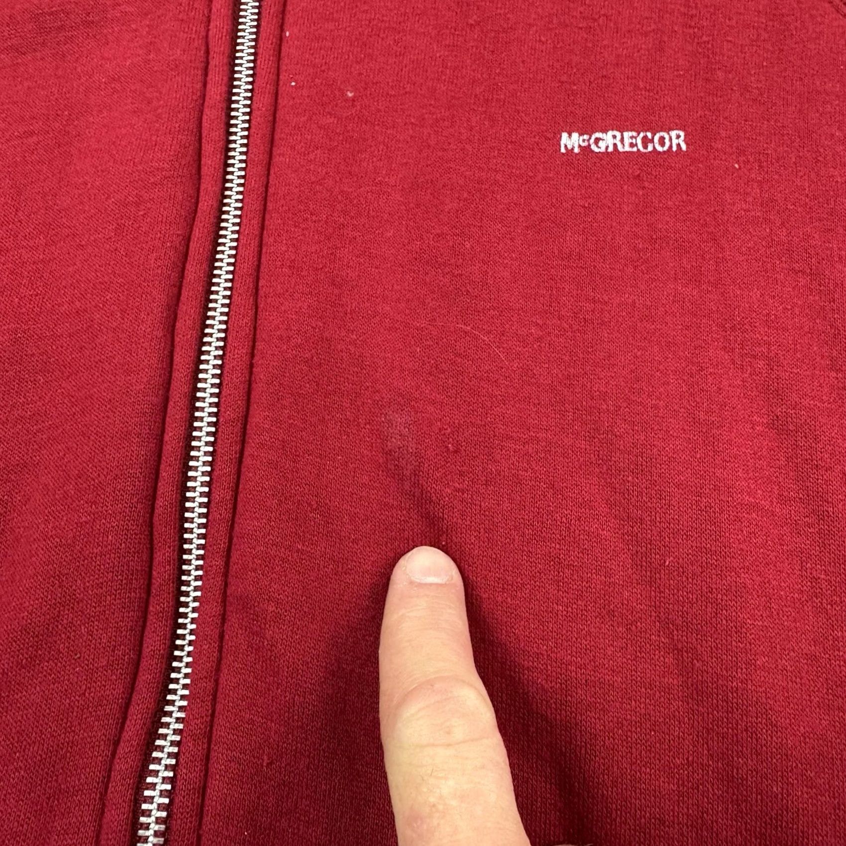McGregor VINTAGE McGregor Hoodie Adult Large Full Zip Thermal Red 80s Grunge 90s Mens Size US L / EU 52-54 / 3 - 2 Thumbnail
