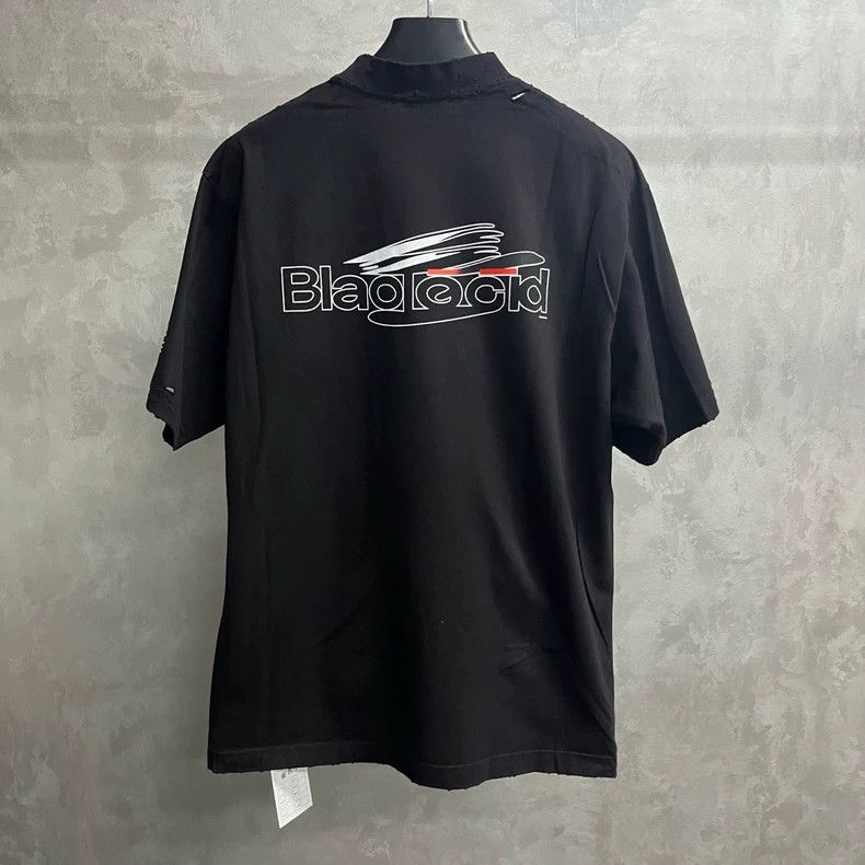 Balenciaga Balenciaga Black logo monogram printed short sleeves with r Size US XS / EU 42 / 0 - 5 Thumbnail