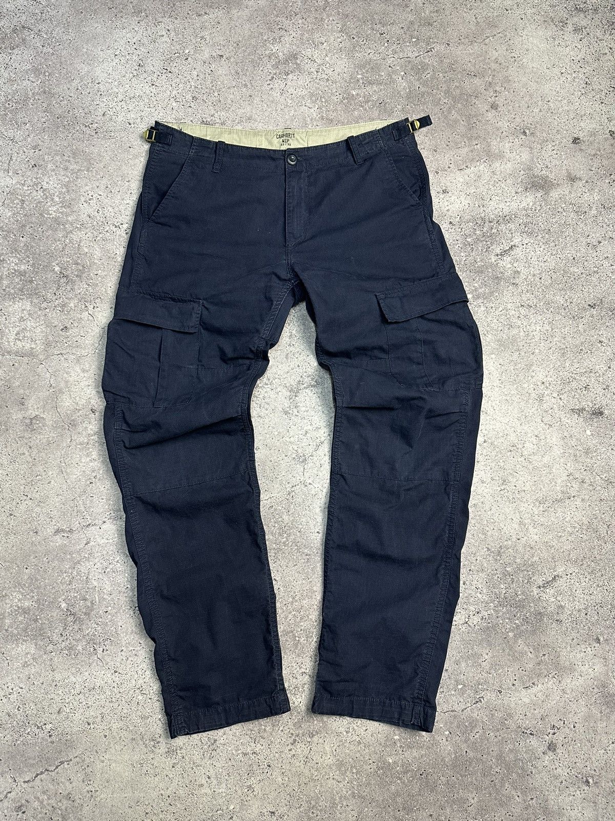 Carhartt × Vintage Vintage Carhartt Aviation Cargo Pants Faded Blue Distressed Size US 33 - 4 Thumbnail