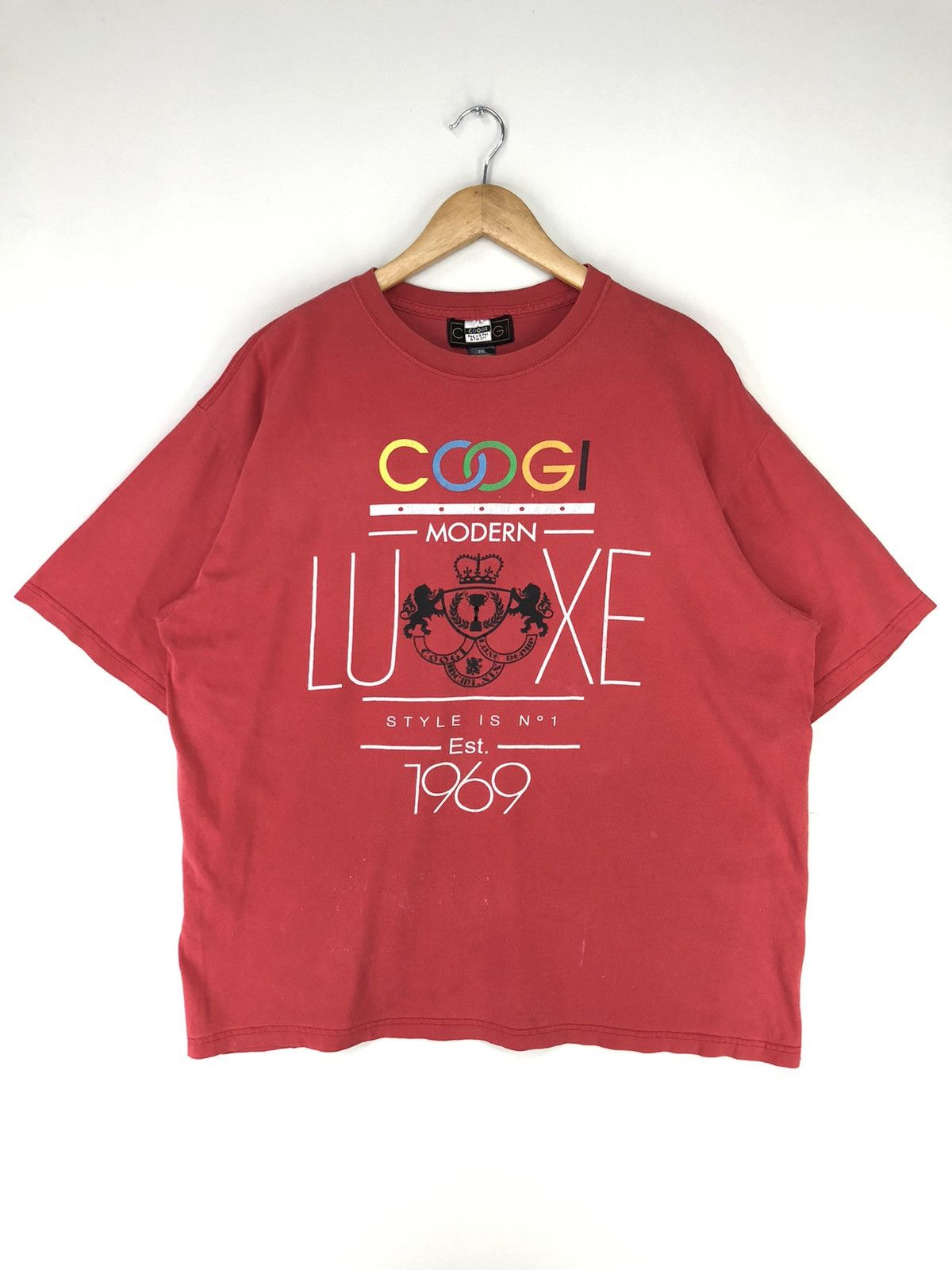 Coogi Vintage Coogi Modern Luxe Faded Red Tshirt Size US XXL / EU 58 / 5 - 1 Thumbnail