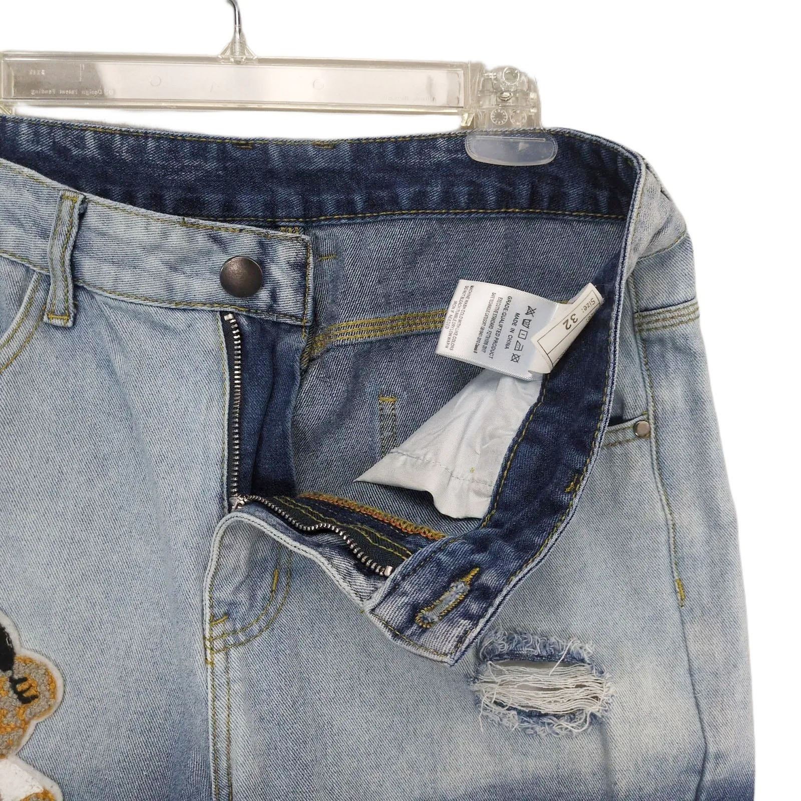 GB GB18401-2010 Classic B Men's 32x31 Distressed Bleach Jeans Size US 32 / EU 48 - 6 Thumbnail