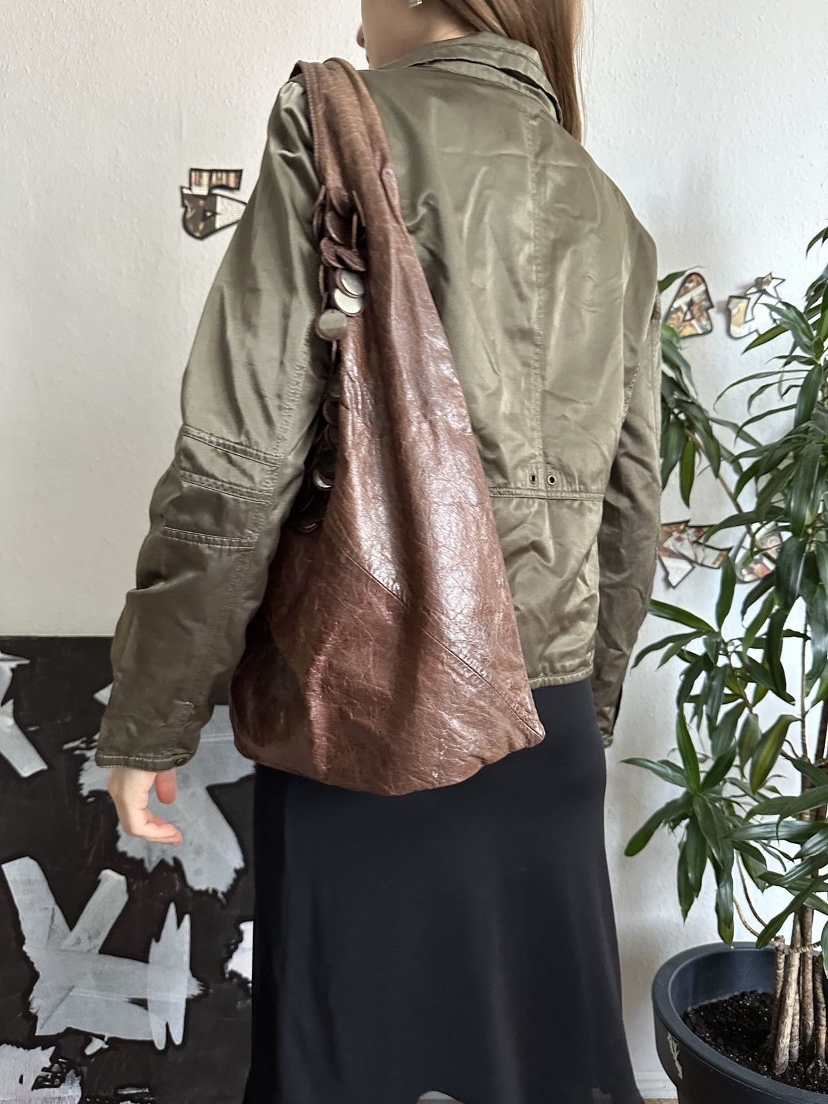 If Six Was Nine × Seditionaries × Vintage Shiny Khaki Doble Zip Up Crop Vintage Jacket Size XS / US 0-2 / IT 36-38 - 5 Thumbnail