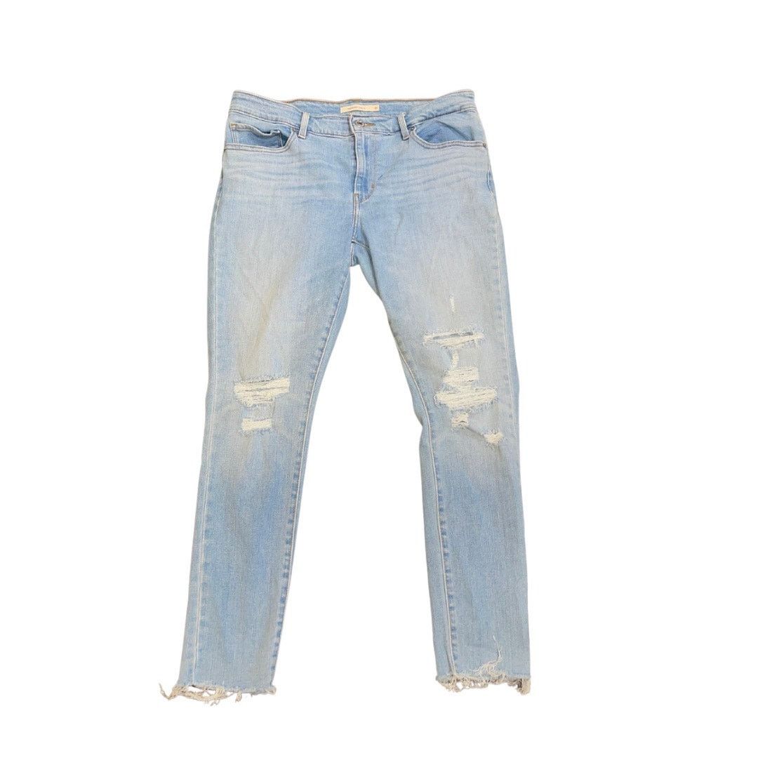 Levi's Levi's 711 Distressed Skinny Jeans 31 Streetwear Medium Wash Size 31" - 3 Thumbnail