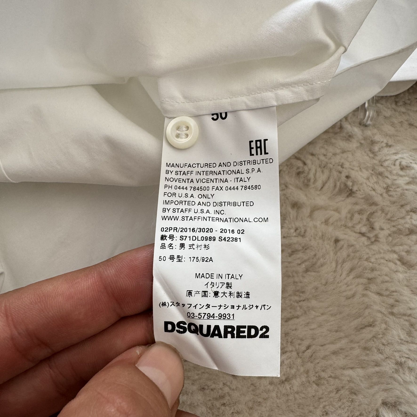 Dsquared2 Dsquared2 White Oriental Closure Shirt – Size 50 Size US M / EU 48-50 / 2 - 4 Thumbnail