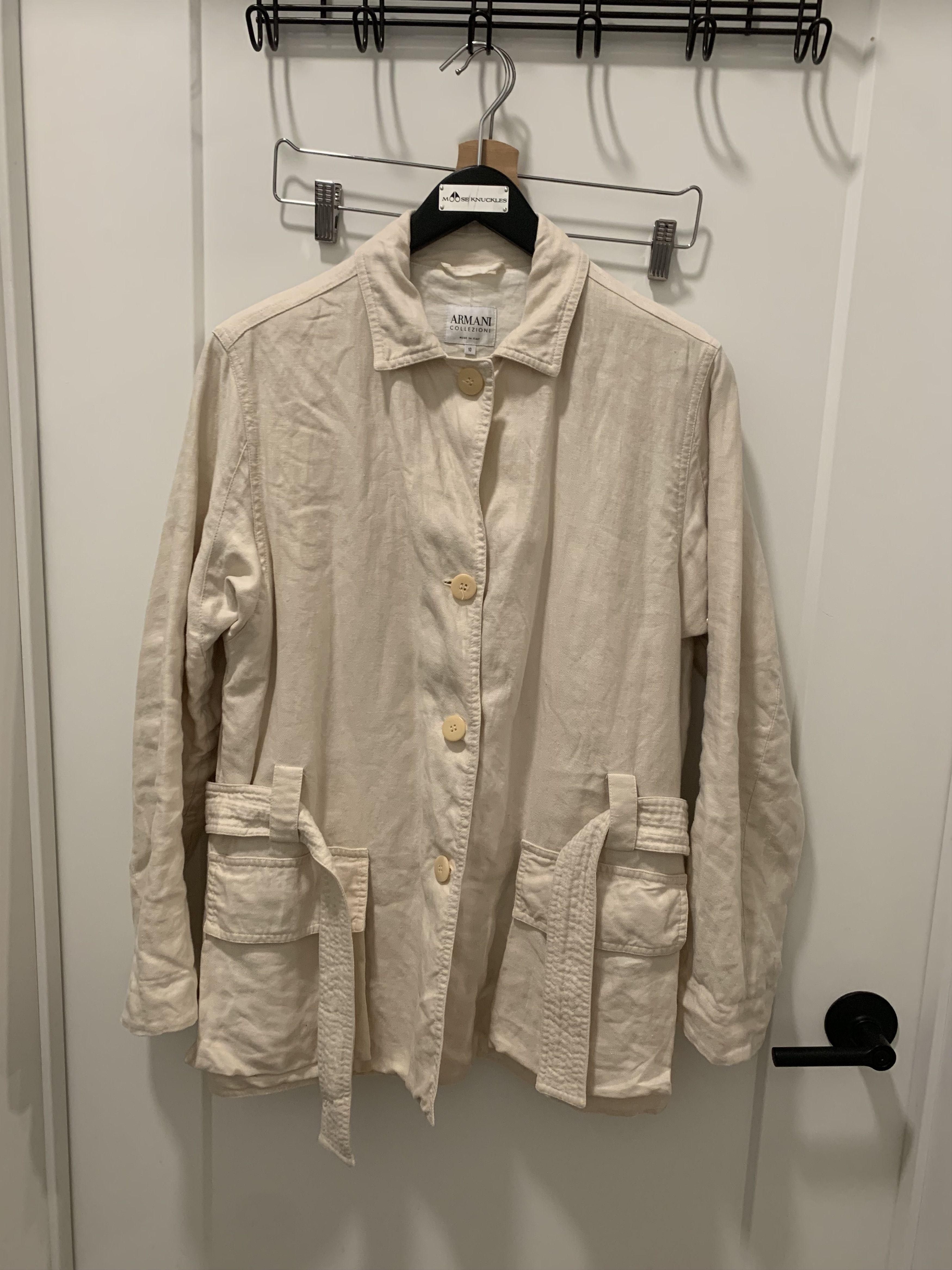 Armani Collezioni armani vintage super rare hemp blazer jacket Size US L / EU 52-54 / 3 - 3 Thumbnail