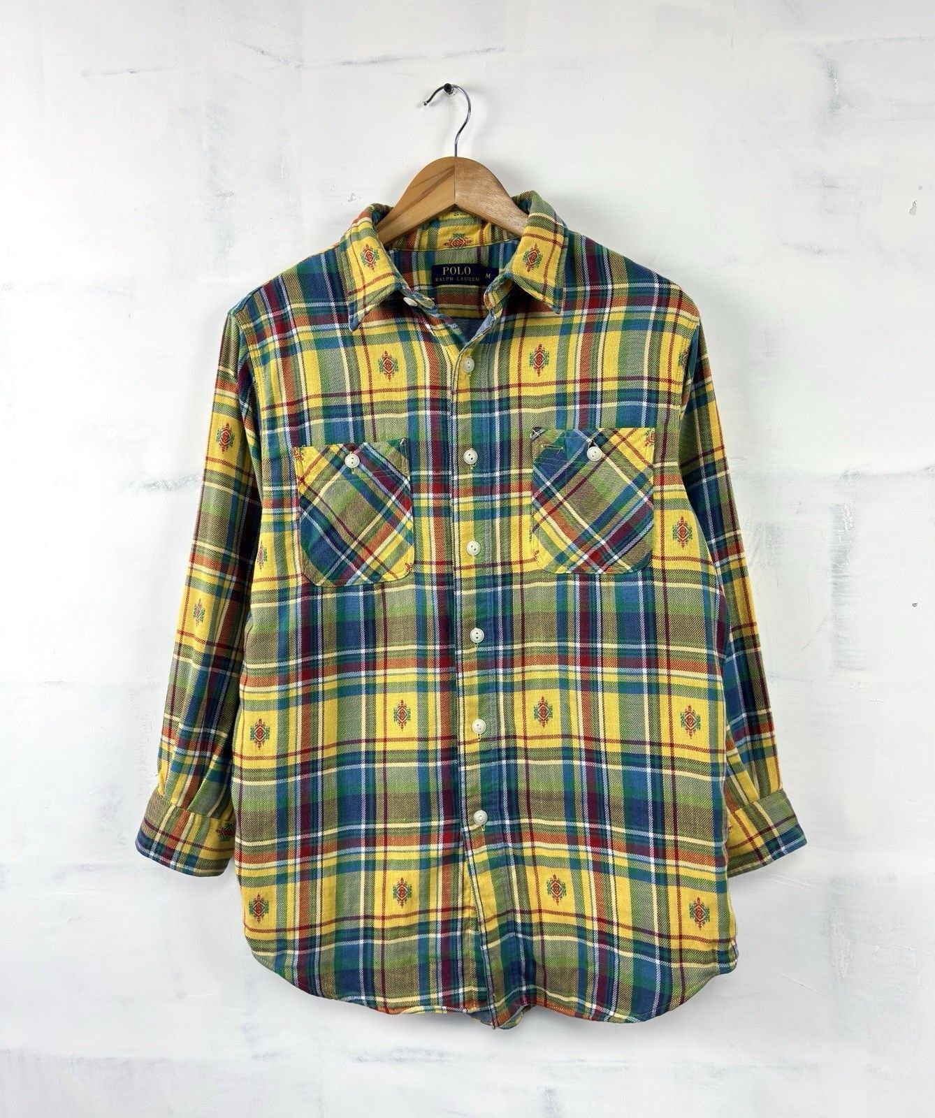 Polo Ralph Lauren Polo Ralph Lauren Aztec Yellow Plaid Shirt Rodeo Size US M / EU 48-50 / 2 - 1 Thumbnail