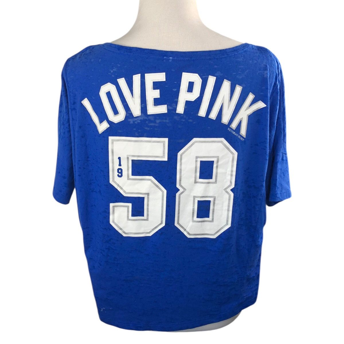 Victoria's Secret VS PINK LA Dodgers Oversized Crop T-Shirt White Glitter Logo Size XS / US 0-2 / IT 36-38 - 6 Thumbnail
