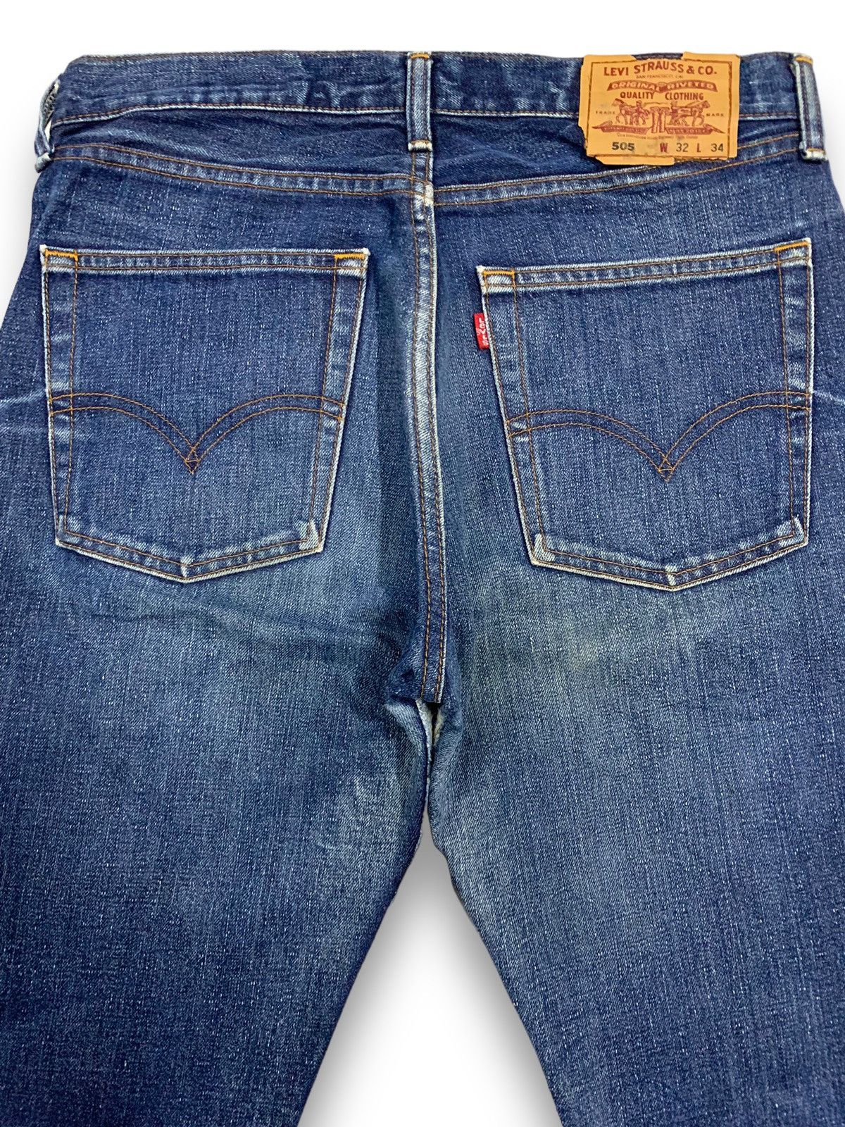 Levi's Vintage Clothing Vintage Y2K Levis 505 Blue Wash Ripped Jeans Made in Japan Size US 32 / EU 48 - 9 Thumbnail