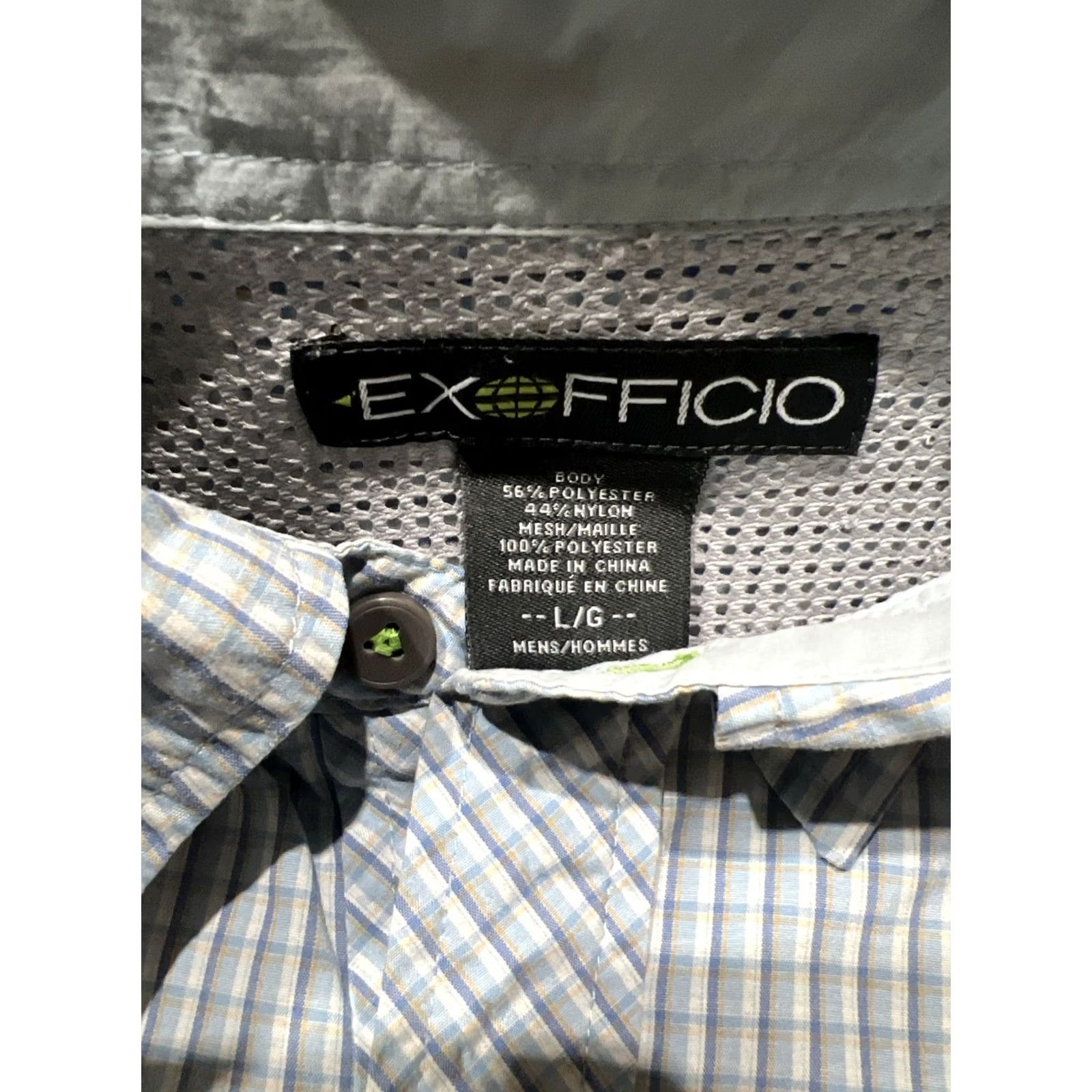 ExOfficio ExOfficio Shirt Mens L Plaid Button-Down Long Sleeve Vented Hiking Fish Size US L / EU 52-54 / 3 - 6 Thumbnail