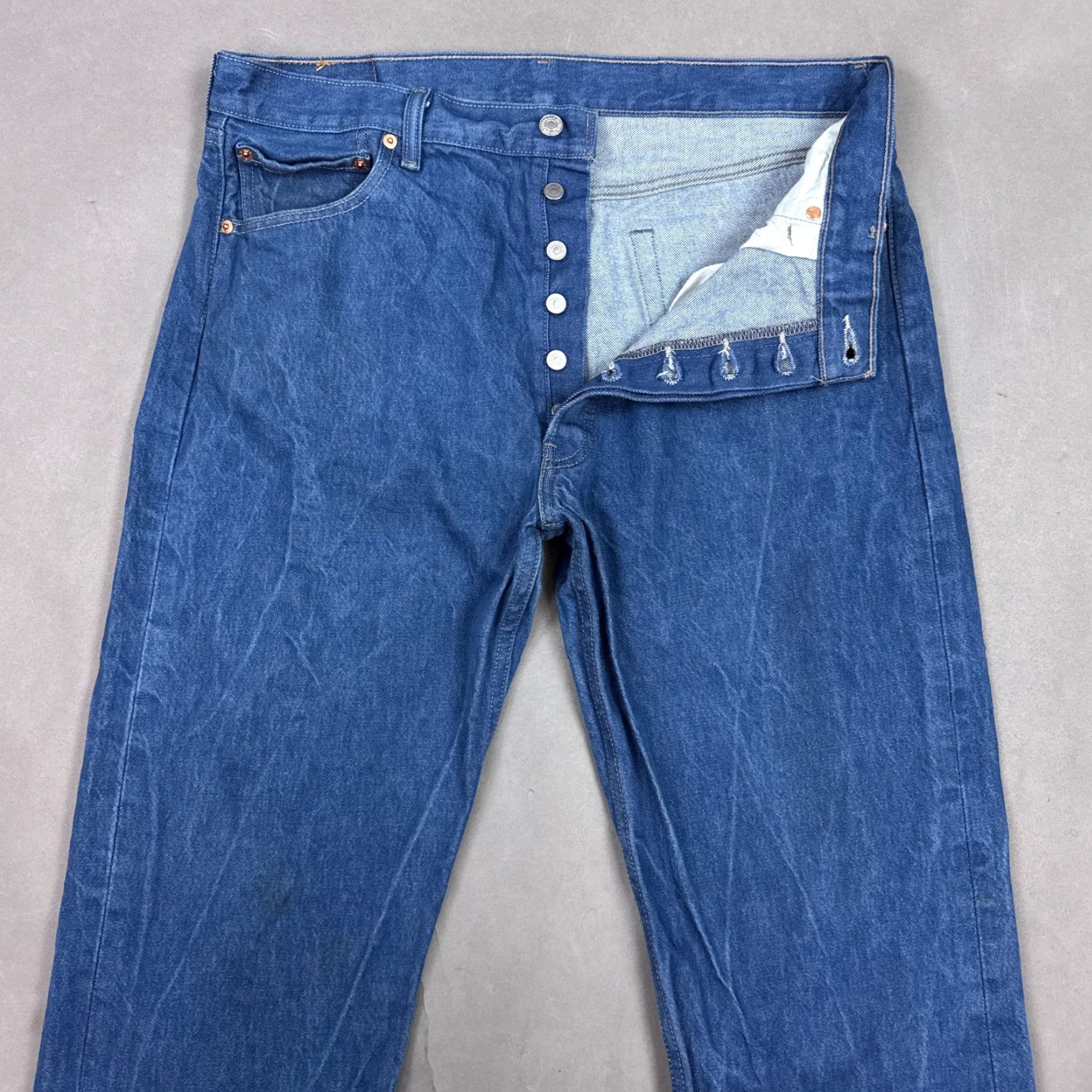 Levi's Levi's 501 Jeans Mens 36x30 Denim Button Fly Straight Blue Denim Pants 5-Pocket Classic Fit Vintage: No Mens Size US 38 / EU 54 - 2 Thumbnail