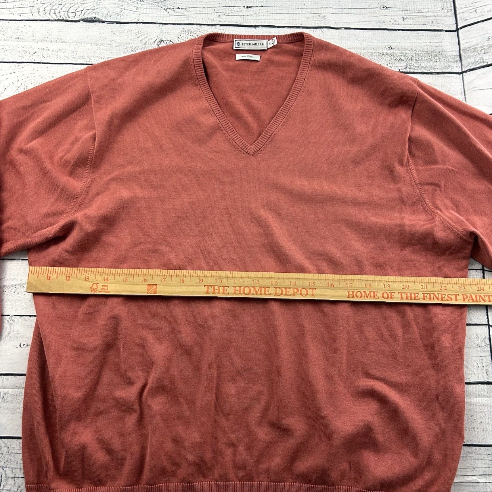 Peter Millar Peter Millar V-Neck Golf Sweater Men's XL Salmon Pink Size US XL / EU 56 / 4 - 4 Thumbnail