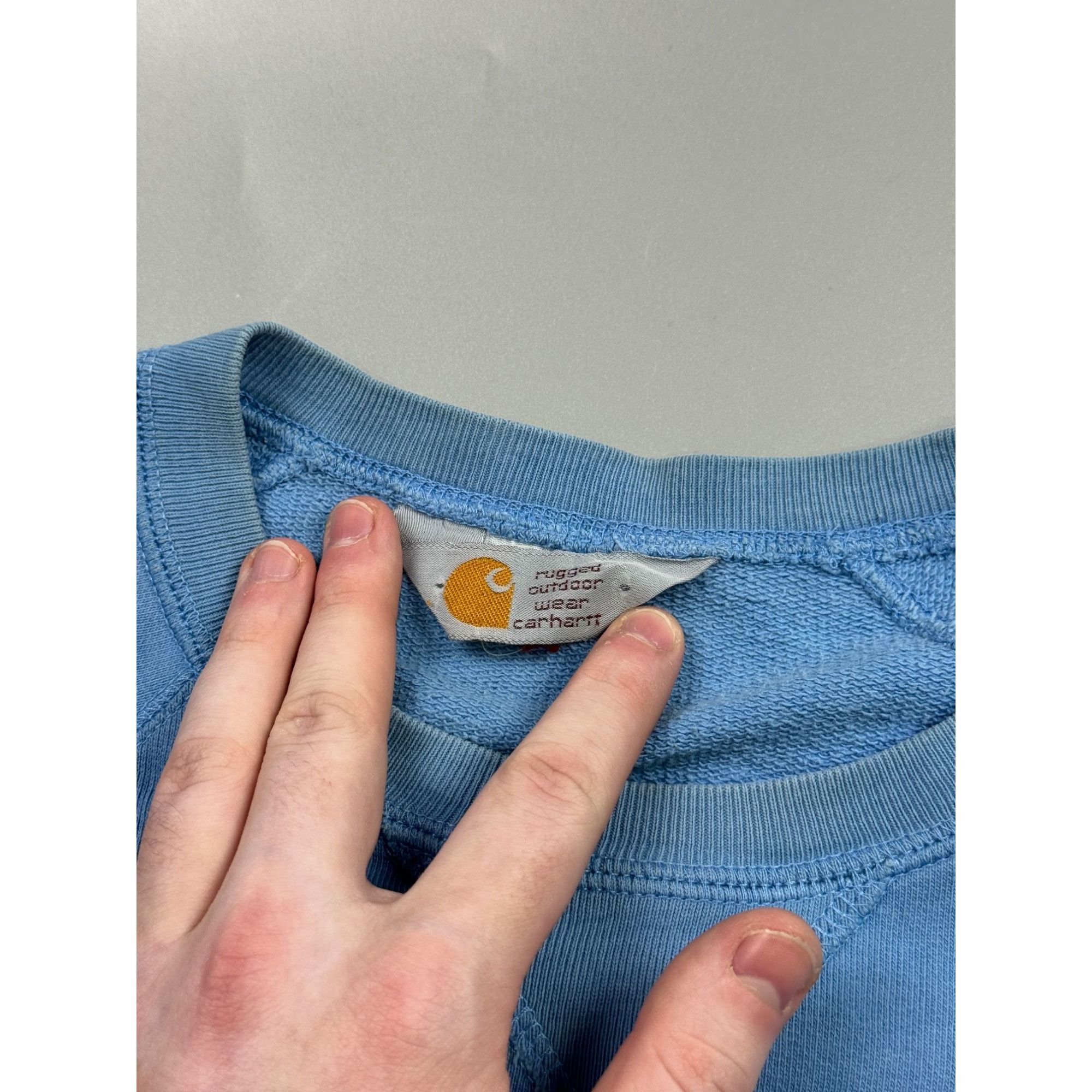 Carhartt Carhartt Vintage Distressed Light Blue Sweatshirt (Y1205) Size US M / EU 48-50 / 2 - 8 Thumbnail