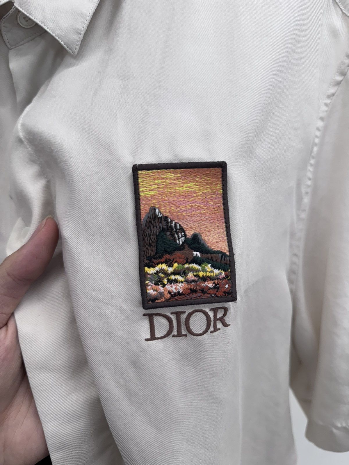 Dior Dior Mount Zion Silk Short Sleeve Shirt Size US L / EU 52-54 / 3 - 3 Thumbnail