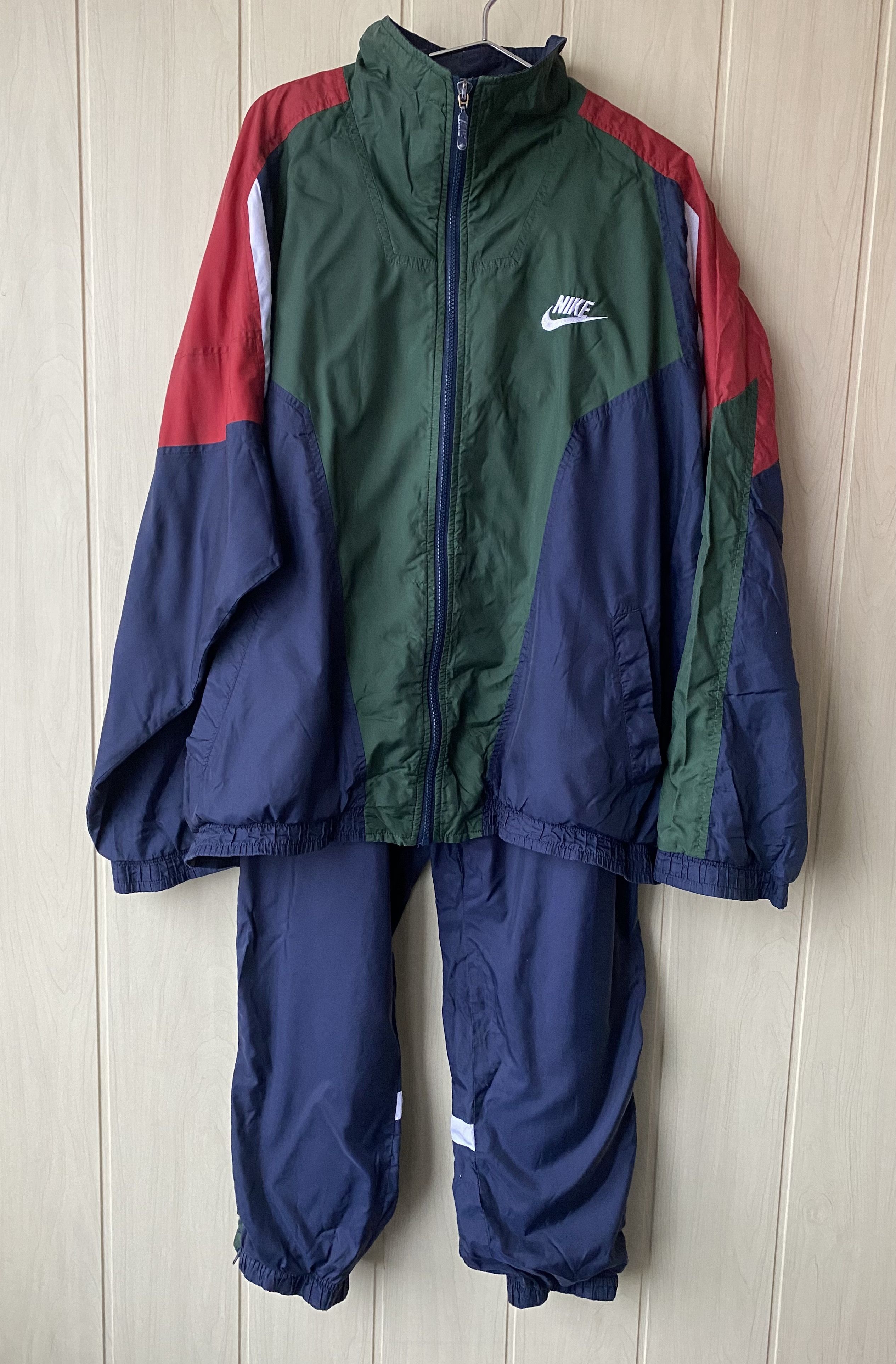 Image of 90’S OG Nike Tracksuit in Navy/Red, Men's (Size Large)