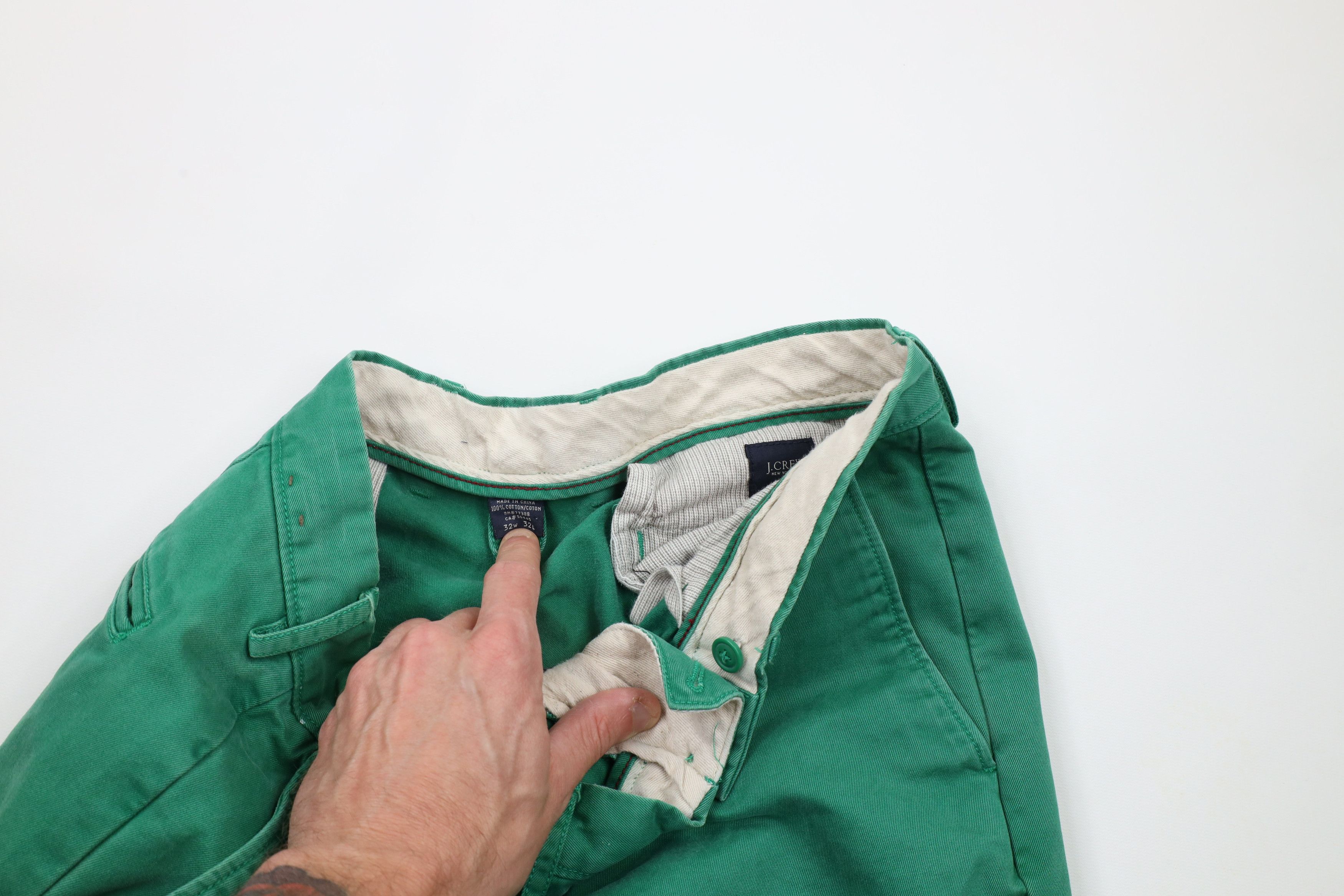 J.Crew × Vintage J Crew Urban Slim Fit Broken In Chino Pants Green Cotton Size US 32 / EU 48 - 9 Thumbnail