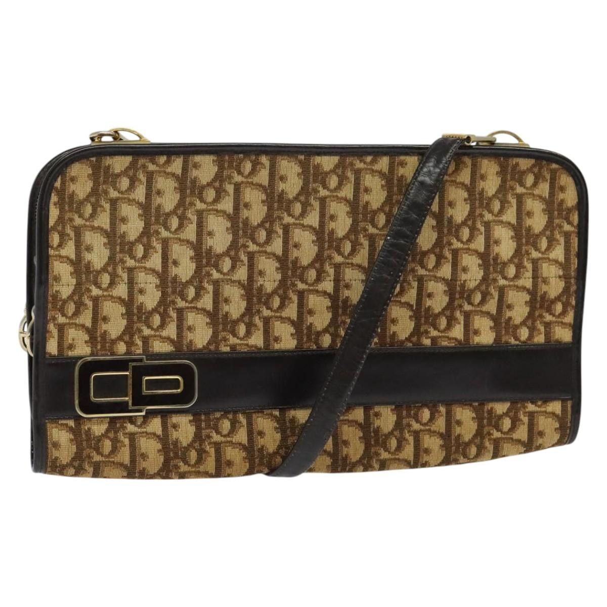 Dior DIOR Trotter Canvas Shoulder Bag Brown Gold Size ONE SIZE - 1 Thumbnail