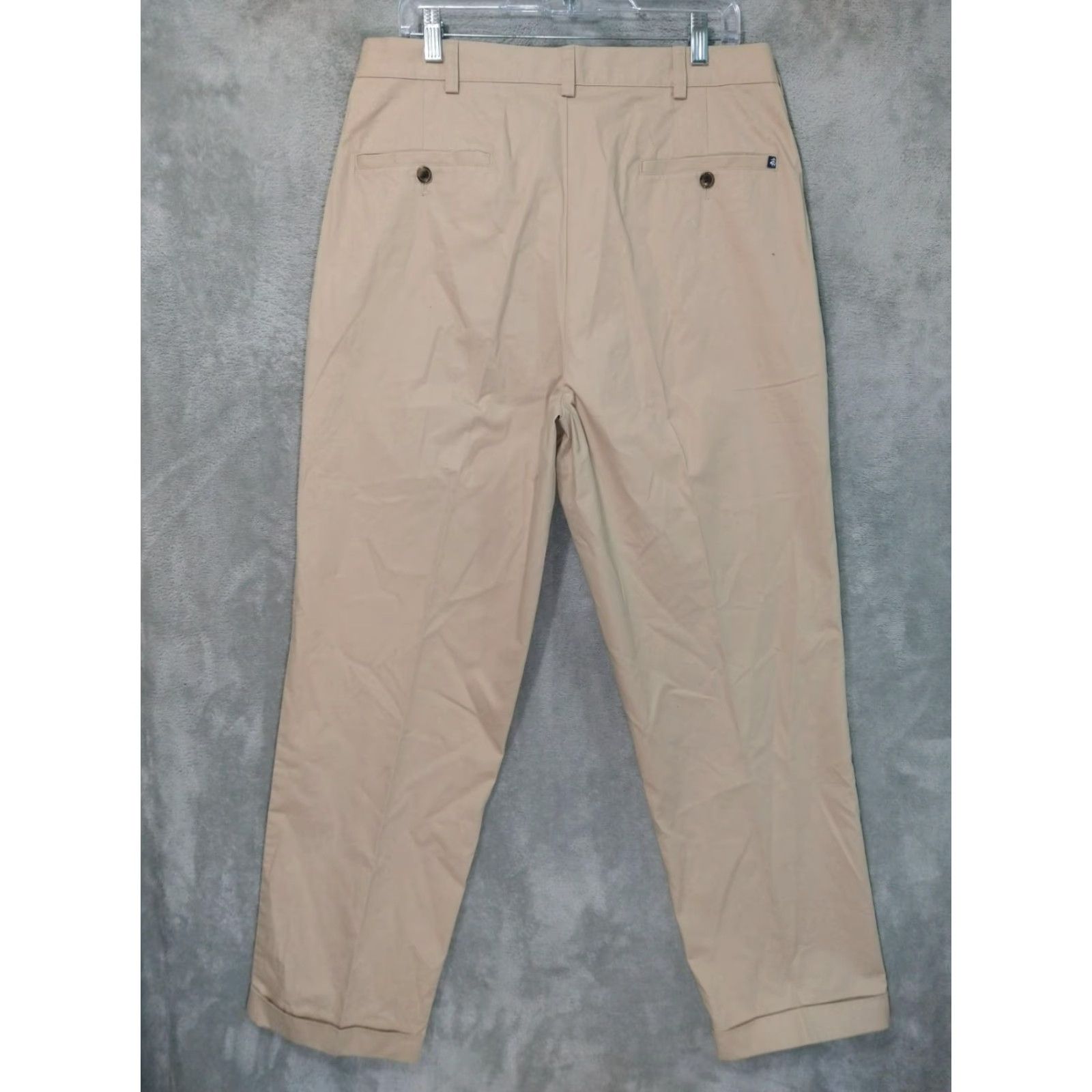 Brooks Brothers Brooks Brothers Mens Chino Pants Regular Classic Beige Cotton 35x32 Tapered Leg Cuffed Pleated Style City Preppy Vintage No Size US 35 - 2 Thumbnail