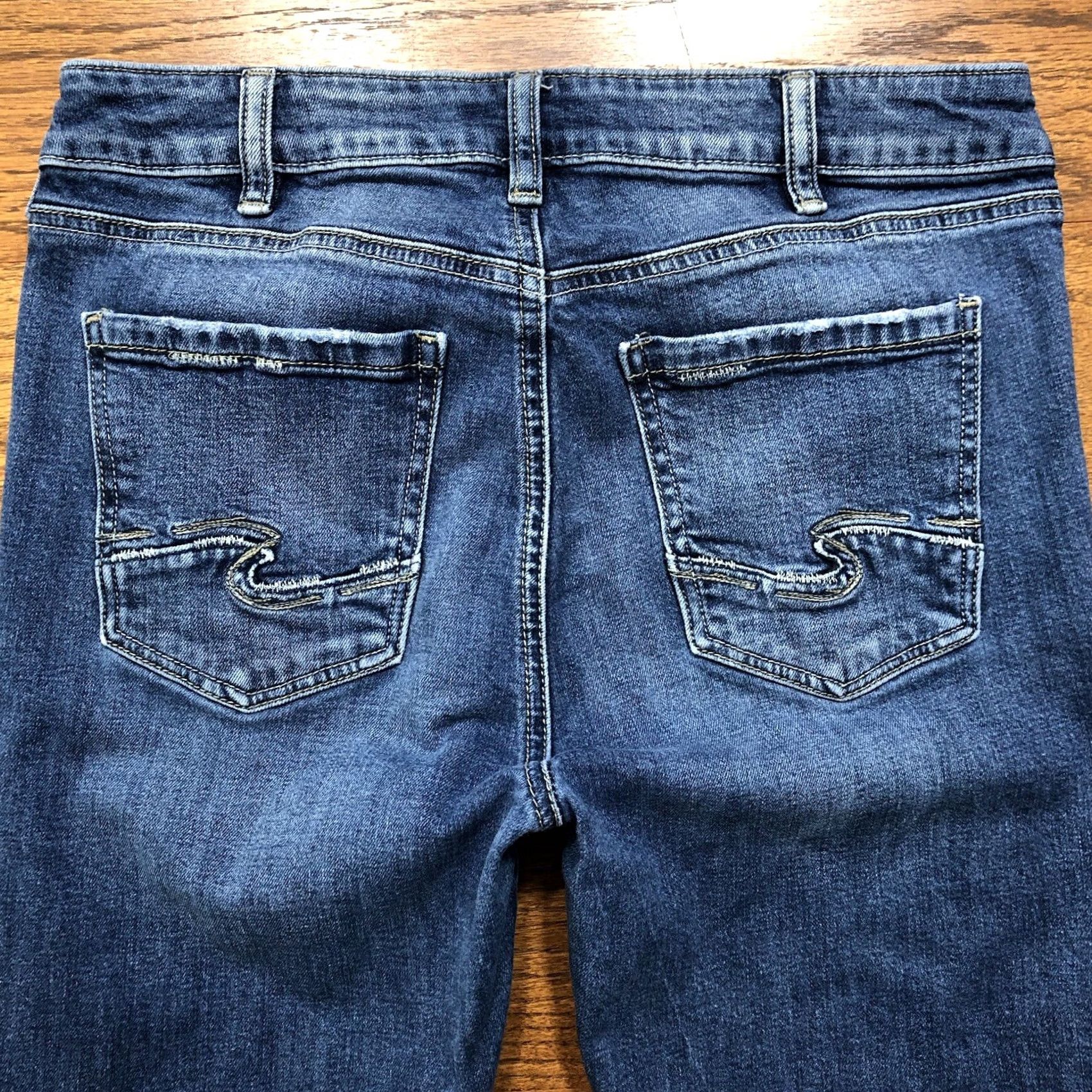 Silver Jeans Co. Silver Jeans Mazy Jeans Womens 30x29 Blue Denim Skinny Stretch Regular Waist 30 Inseam 29 Distressed Casual Logo Cowboy Size 30" / US 8 / IT 44 - 4 Thumbnail