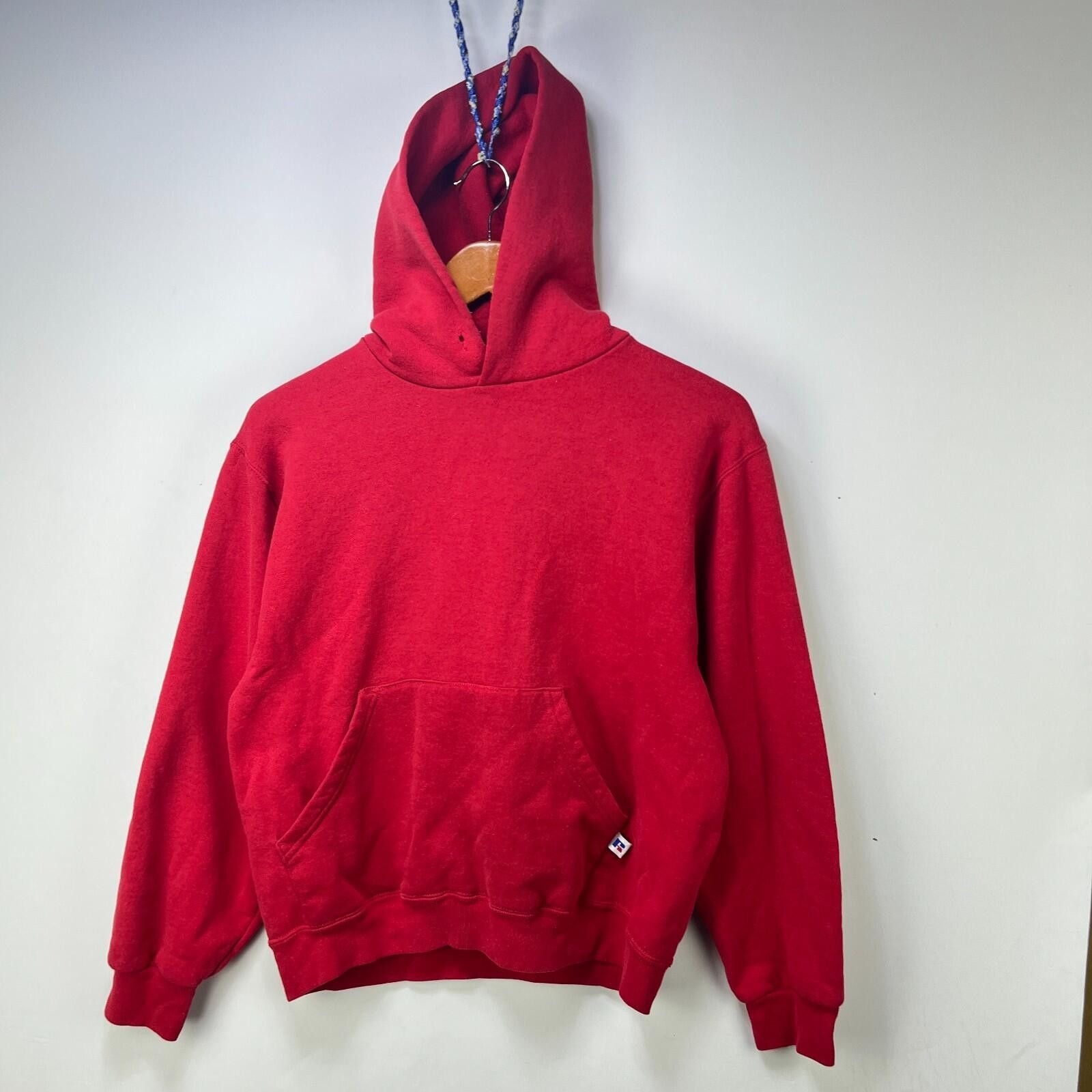 Russell Athletic Vintage 90s Russell Athletic Red Blank Hoodie Small Size US S / EU 44-46 / 1 - 1 Thumbnail