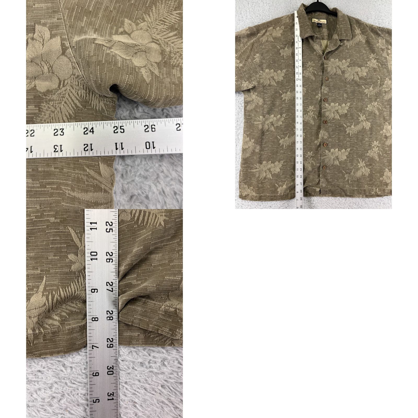 Tommy Bahama VINTAGE Tommy Bahama Shirt Mens Extra Large Beige Floral Hawaiian Button Up Silk Camp Size US XL / EU 56 / 4 - 9 Thumbnail