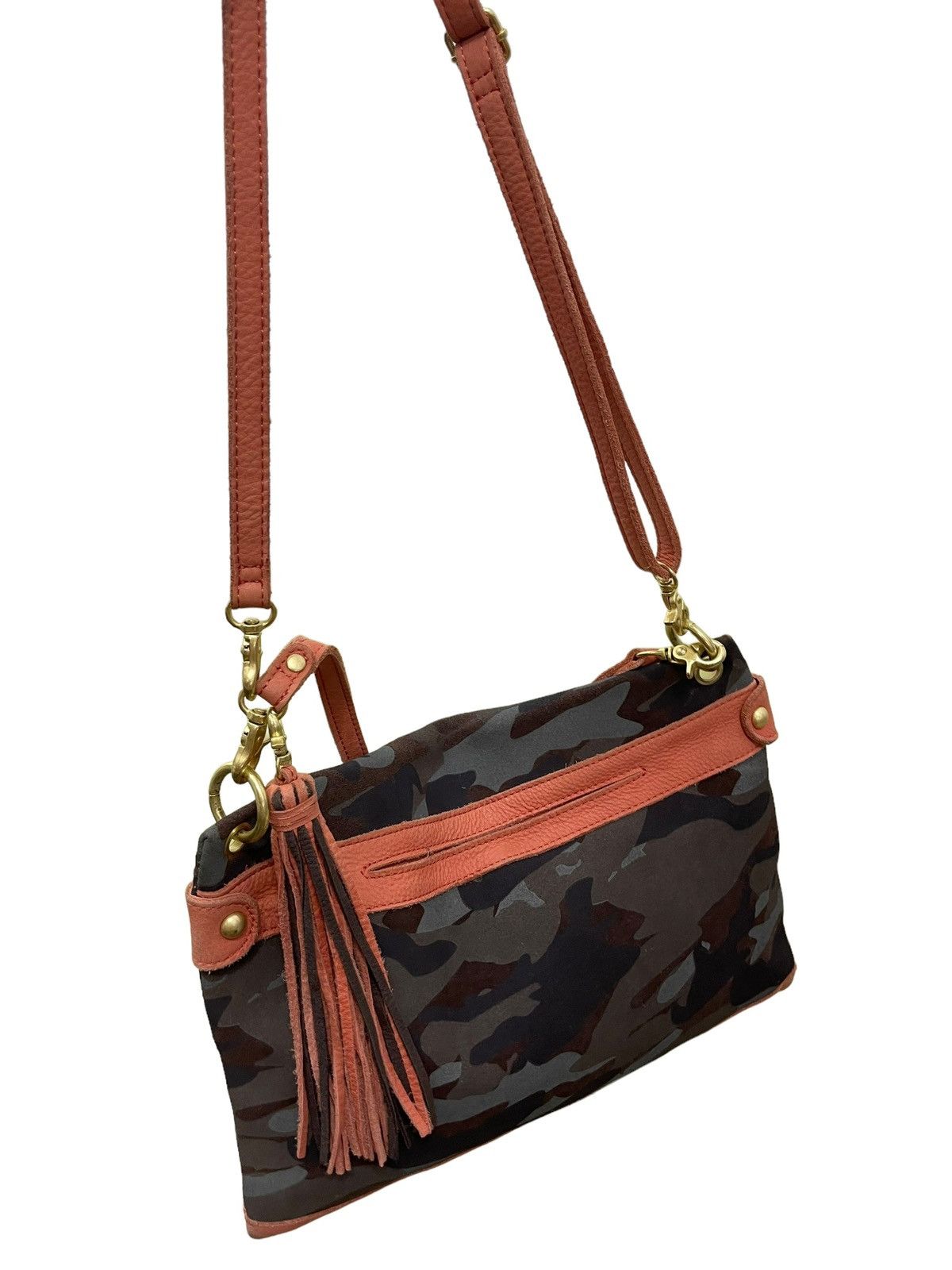 Japanese Brand Full Leather Nouer Cross Body Camo Sling Bag 2🟩 Size ONE SIZE - 3 Thumbnail