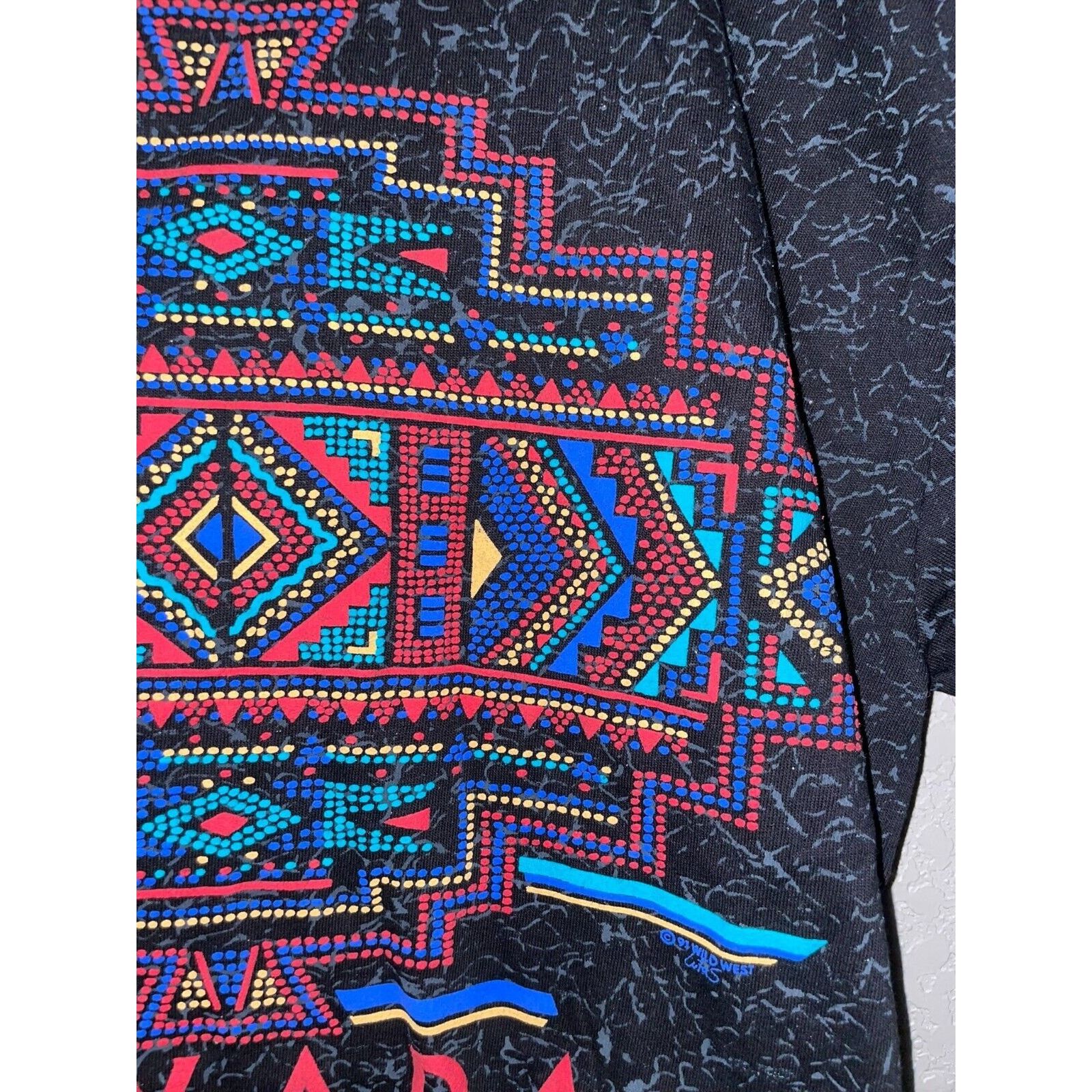 Jerzees Vintage Nevada Shirt Native Tribal Speckled Black Tee Size US M / EU 48-50 / 2 - 4 Thumbnail